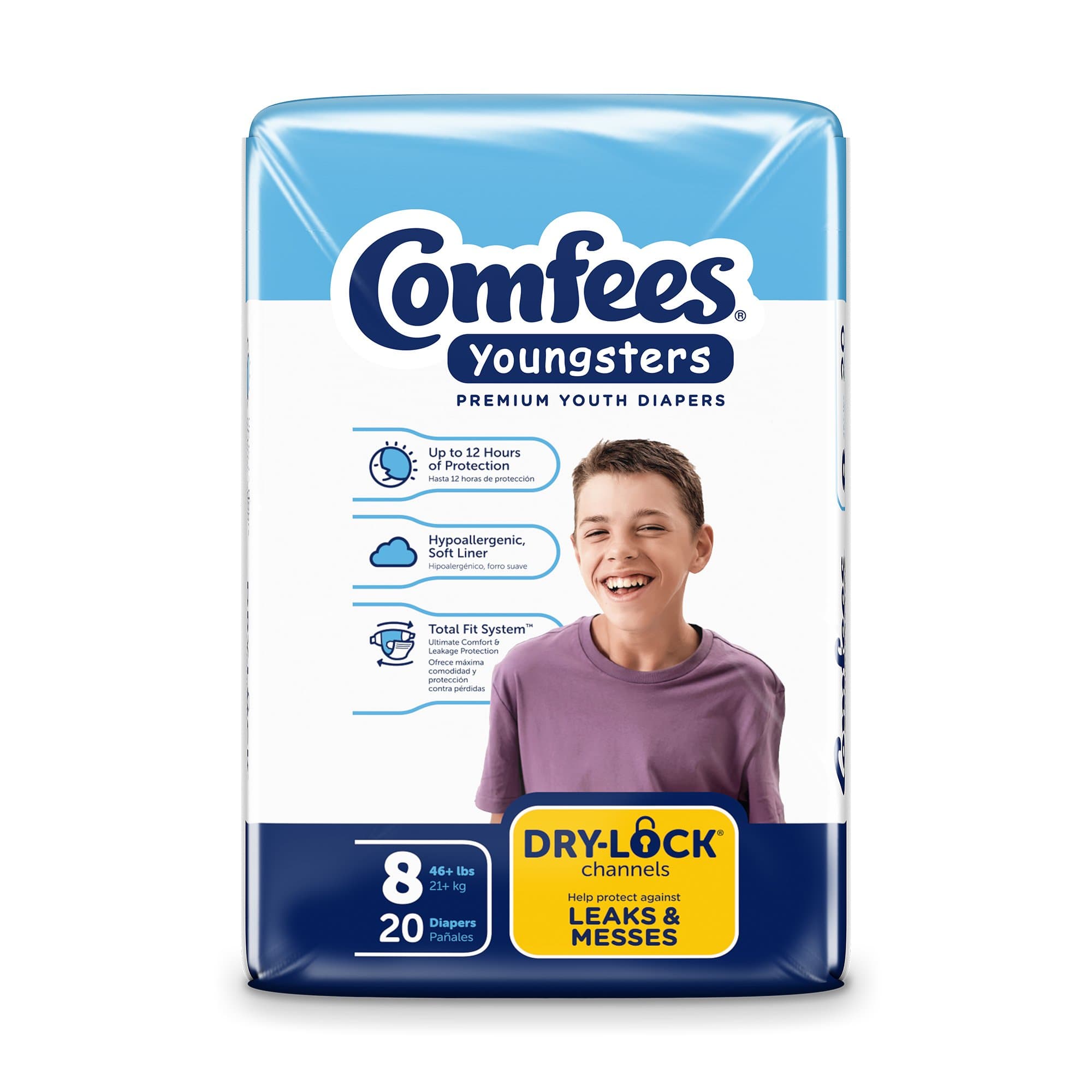 Comfees Premium Baby Diapers, Size 8 - Case of 80 - Image 1