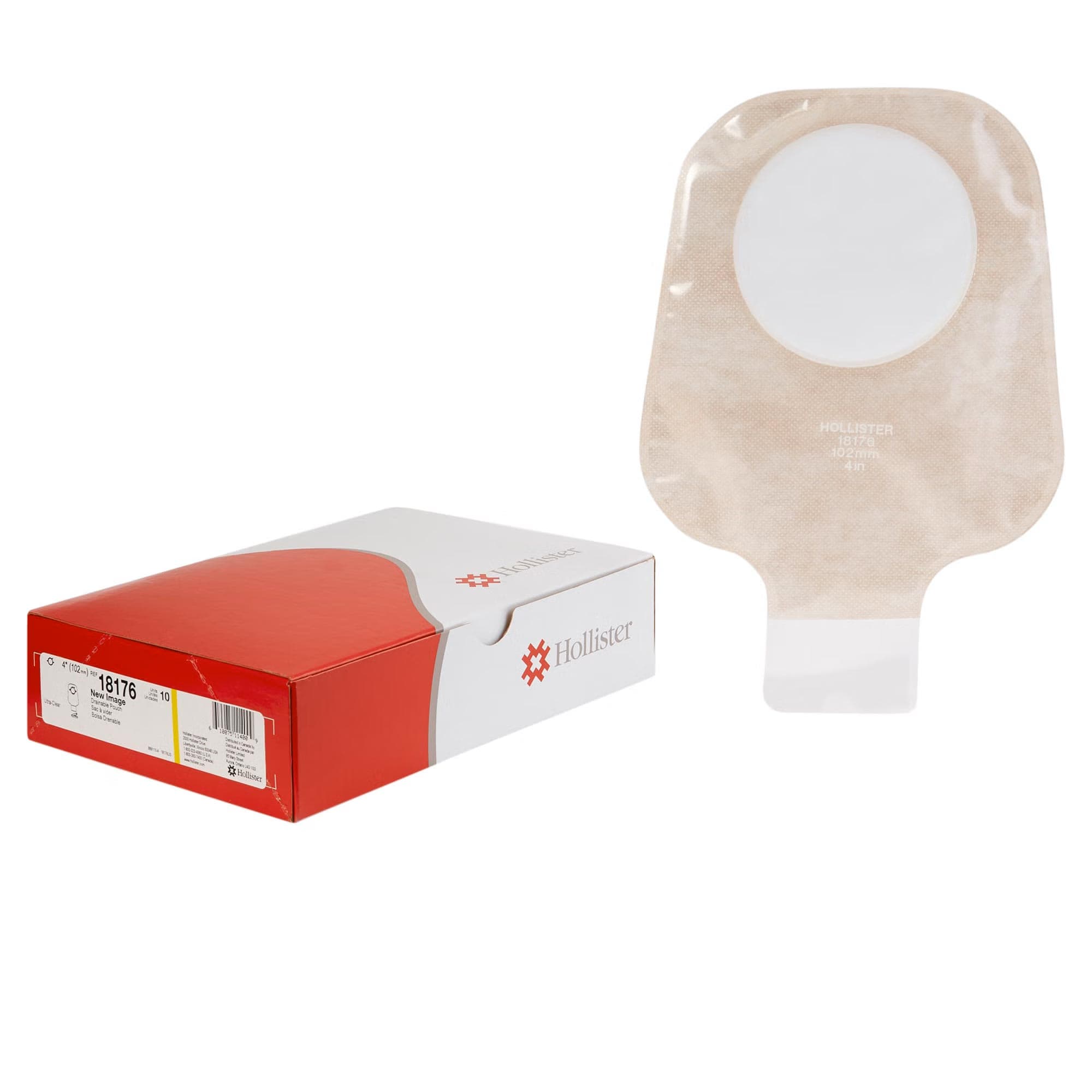 New Image 2-Piece Drainable Ostomy Pouch with Clamp Closure, Ultra-Clear, 4 Inch - Box of 10 - Image 1