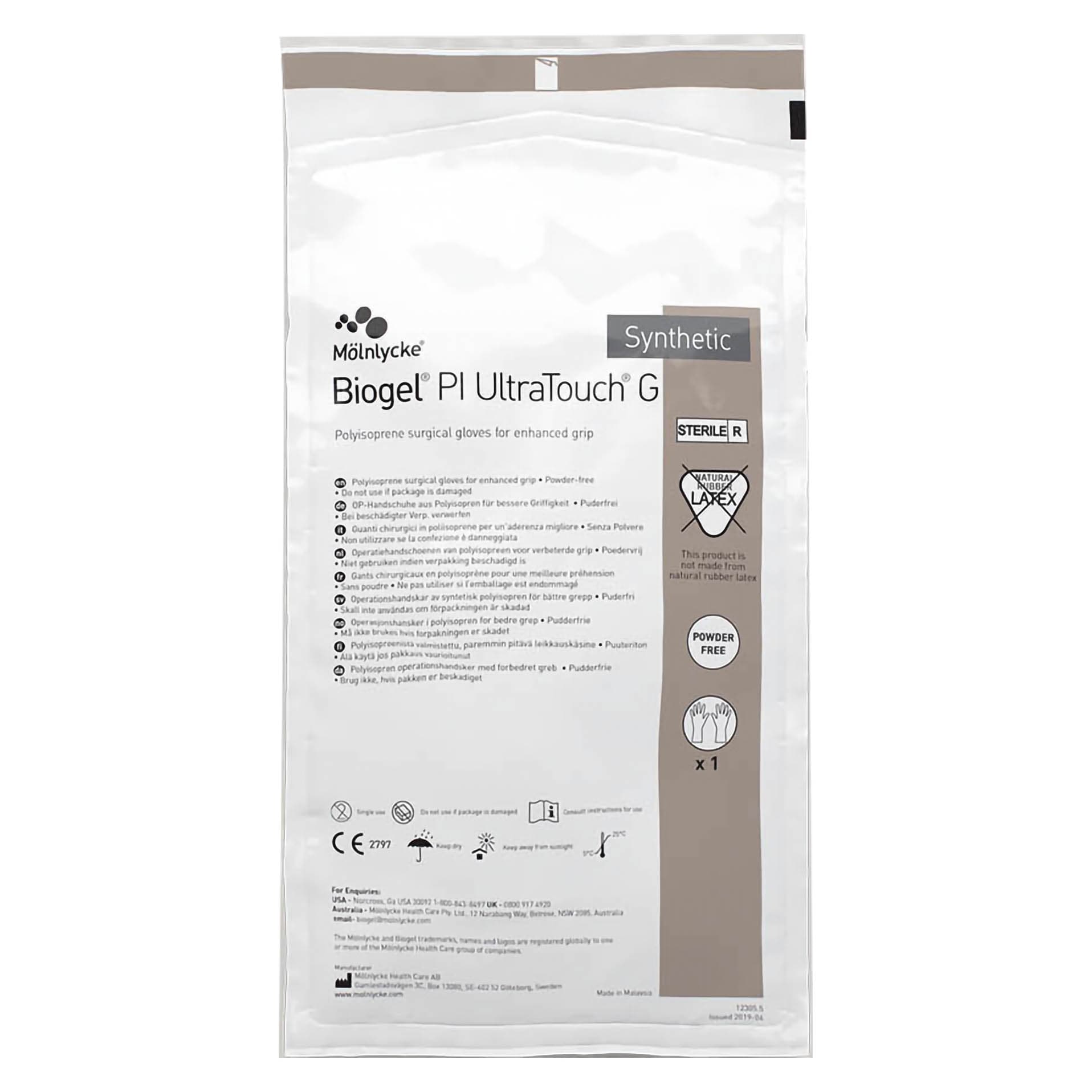 Biogel PI UltraTouch G Sterile Polyisoprene Surgical Gloves, Size 7.5 - Box of 50 - Image 1