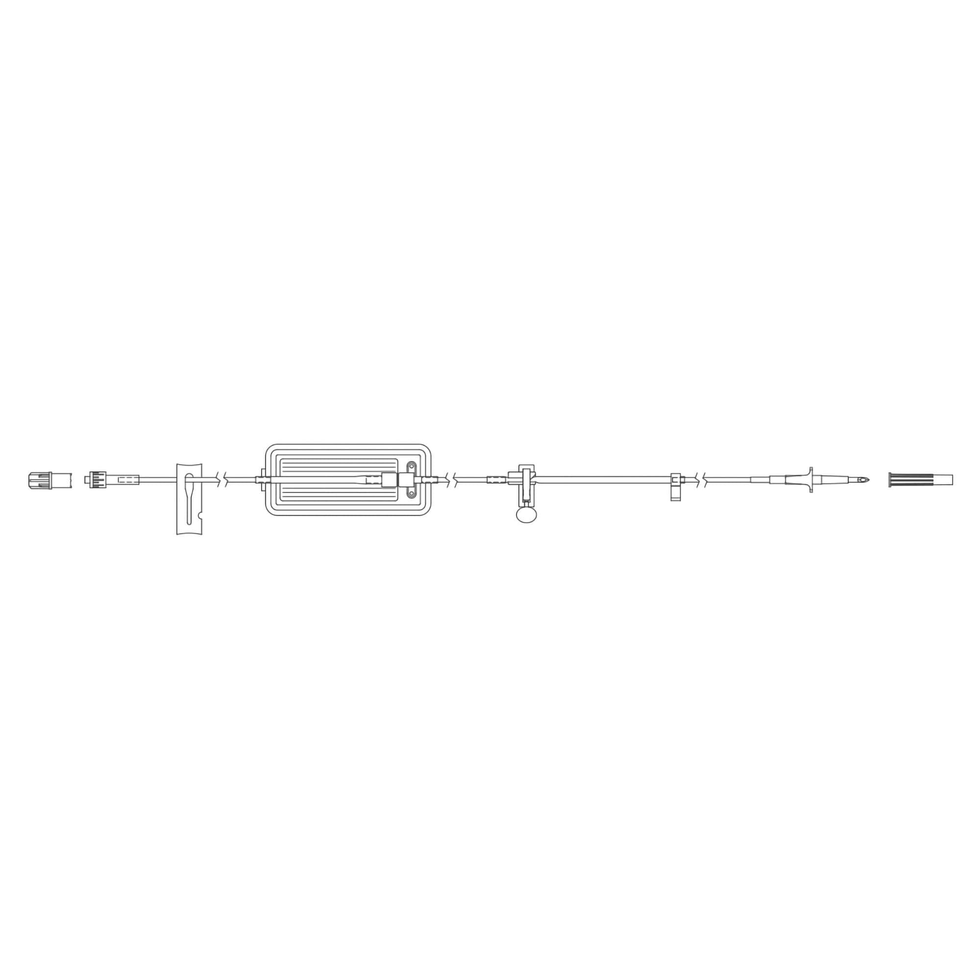 1.2 micron air-eliminating filter, slide clamp, 2.5 m (99)-7.1 mL - Image 1
