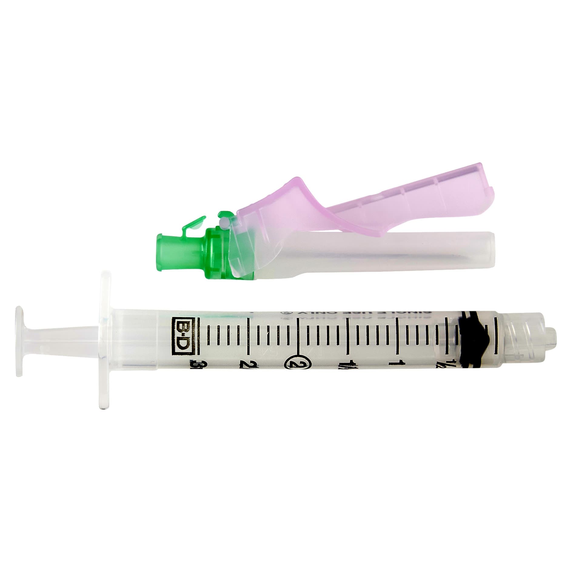 BD Eclipse Safety Hypodermic Syringe with Needle, Luer Lock Tip, 3 mL, 21 Gauge, 1-1/2 Inch - Box of 50 - Image 1