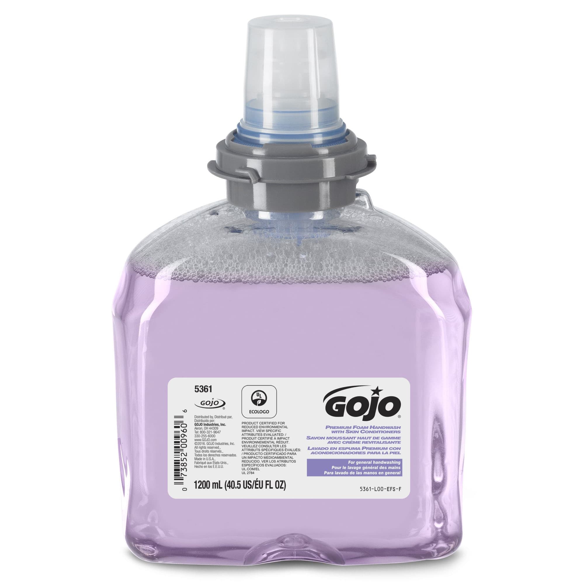 GOJO Luxury Foaming Antibacterial Soap, 1200 ml, Fruit Scent - Case of 2 - Image 1
