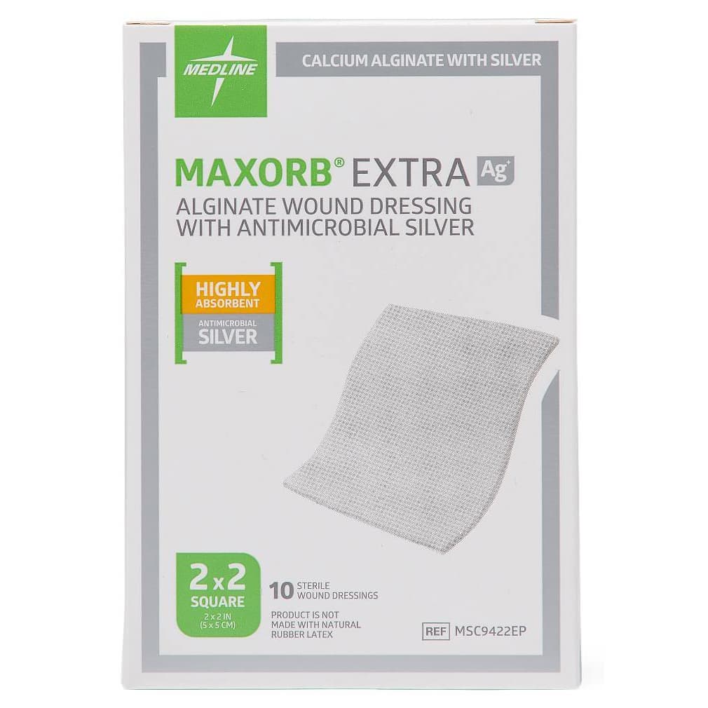 Maxorb Extra Ag+ CMC/Alginate Wound Dressing, 2 x 2 Inch - Case of 100 - Image 2