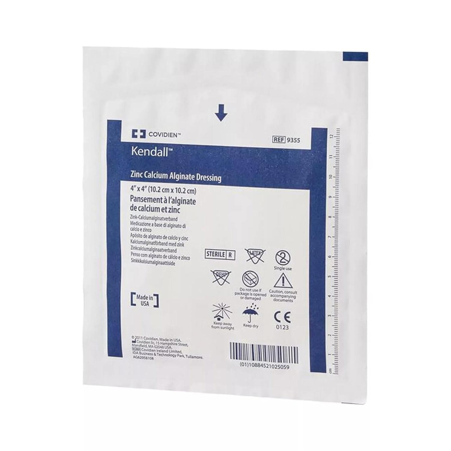 Kendall Curasorb Zinc Calcium Alginate Dressing, 4" x 4" - Image 2