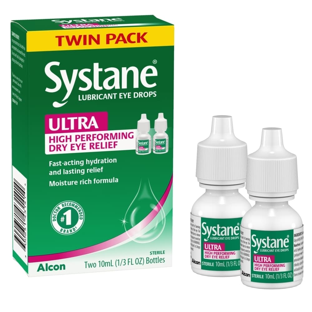 Alcon Systane Ultra Lubricant Eye Drops, Twin Pack, 10 ml - Image 1