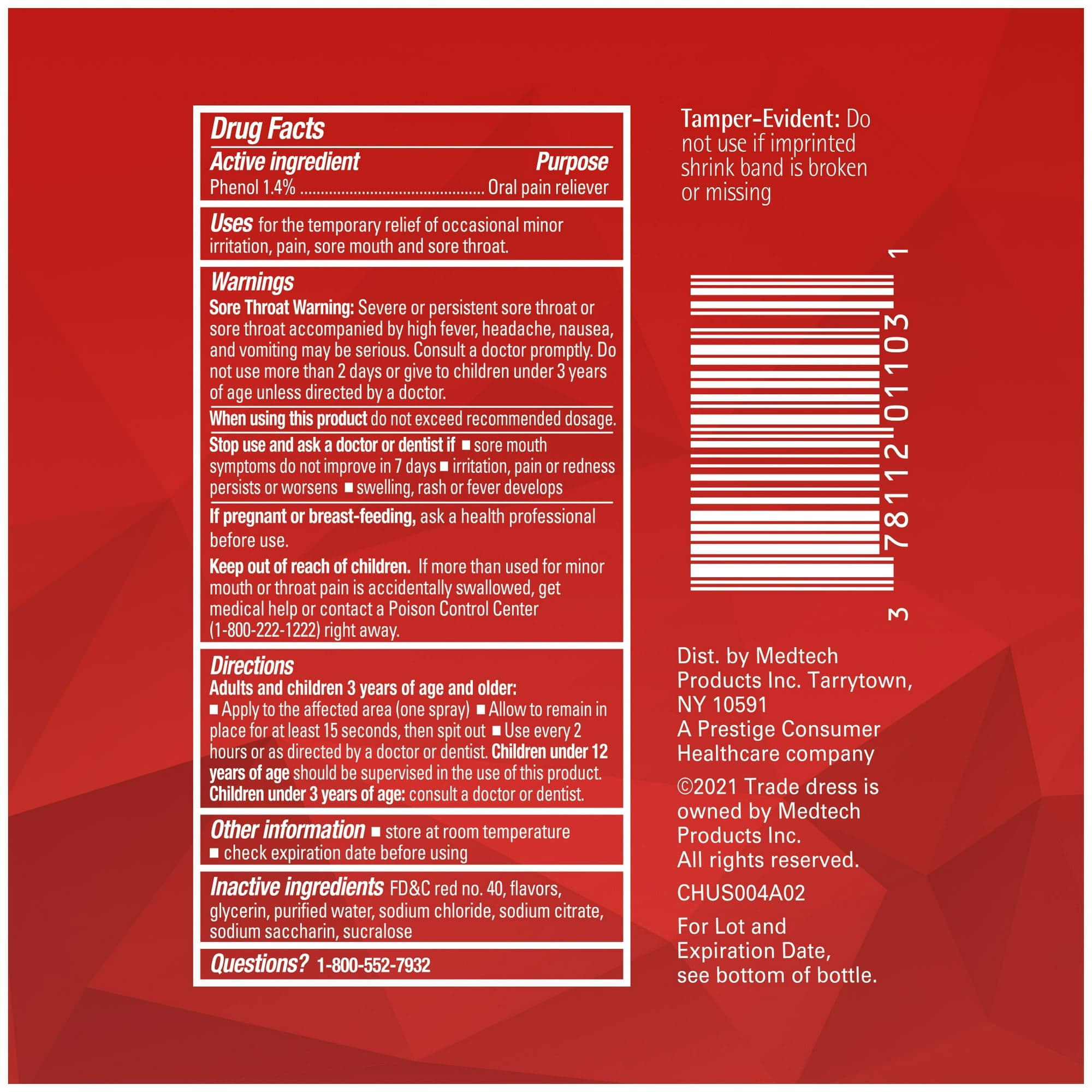 Chloraseptic Sore Throat Spray, Cherry Flavour, 6 oz - Each - Image 9