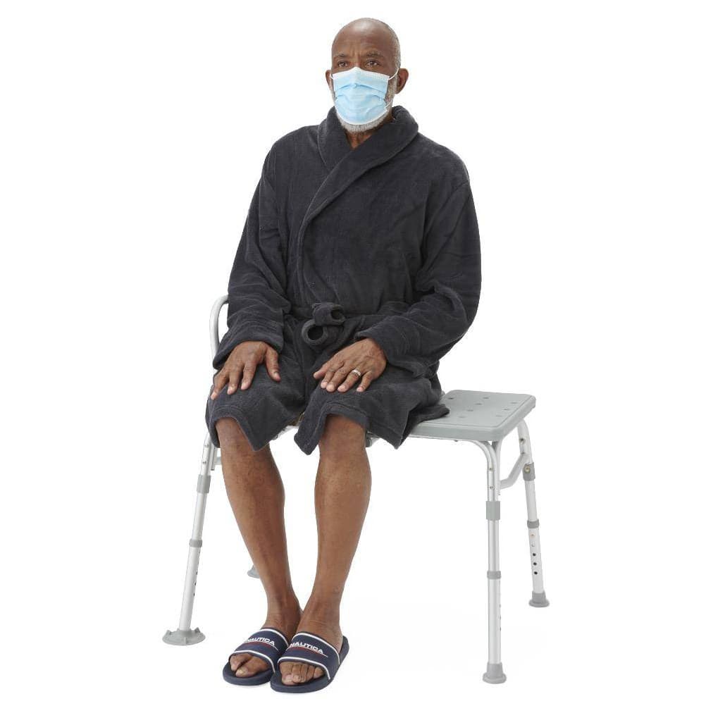 Medline Transfer Bench with Backrest, Adjustable Height - Image 3