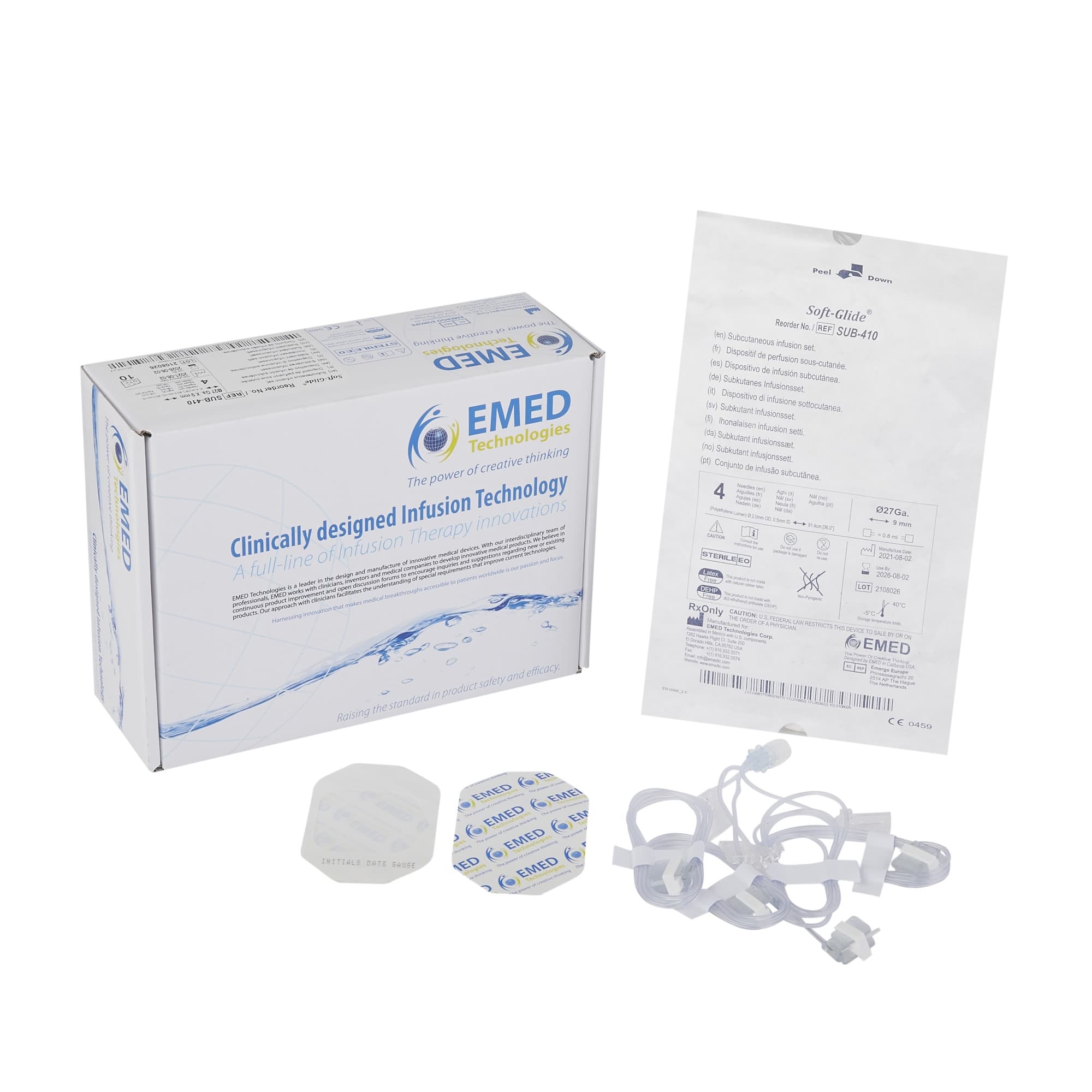 Sub-Q Subcutaneous Infusion Set with Winged Hub, 27 Gauge x 4, 9 mm, 0.8 mL, 36 Inch - Box of 10 - Image 1