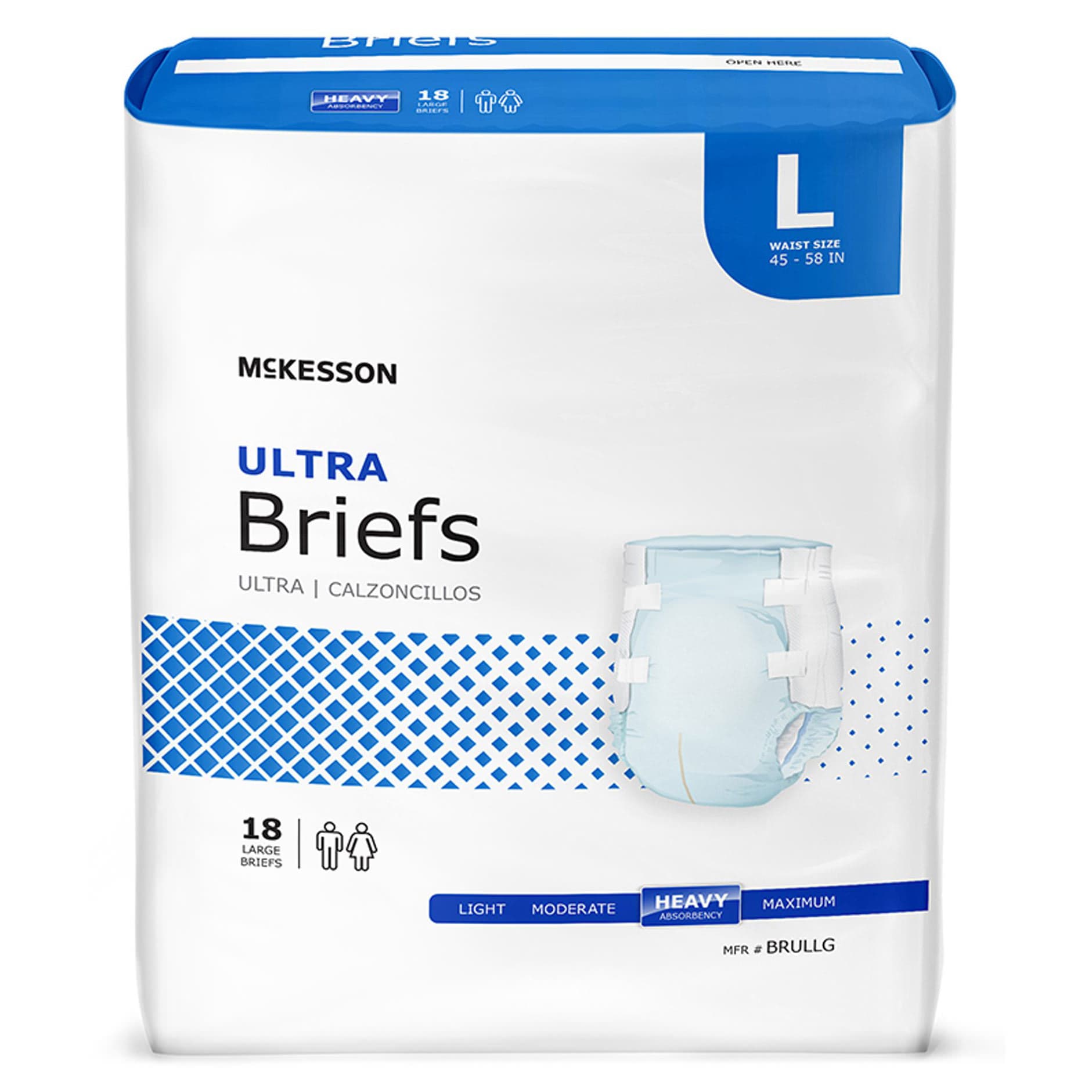 Mckesson Ultra Incontinence Brief, Large - Bag of 18 - Image 1