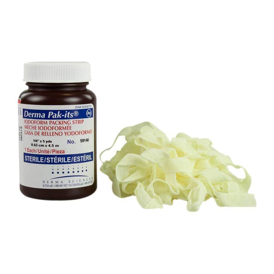 Derma Pak-Its Iodoform Wound Packing Strip, 1 Inch x 5 Yard - Image 1