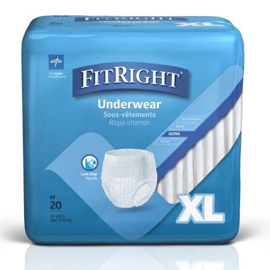 Fitright Ultra Adult Incontinence Underwear, Extra Large - Case of 80 - Image 1