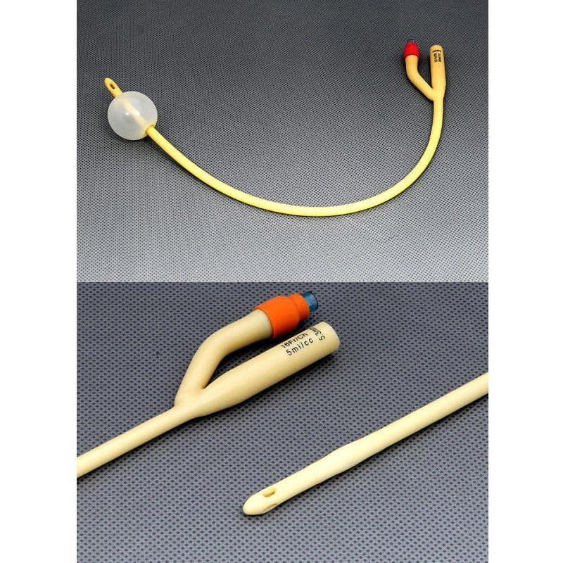 Amsure 2-Way Siliconized Latex Foley Catheters, 30cc, 14 Fr, 16" - Box of 10 - Image 1