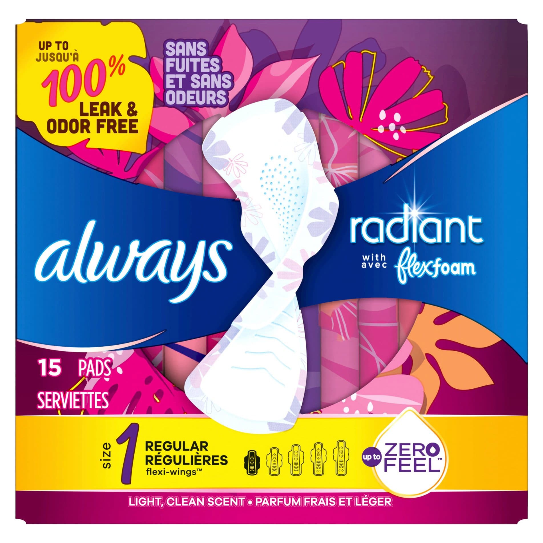 Always Radiant Feminine Pad with FlexFoam and Wings - Image 1