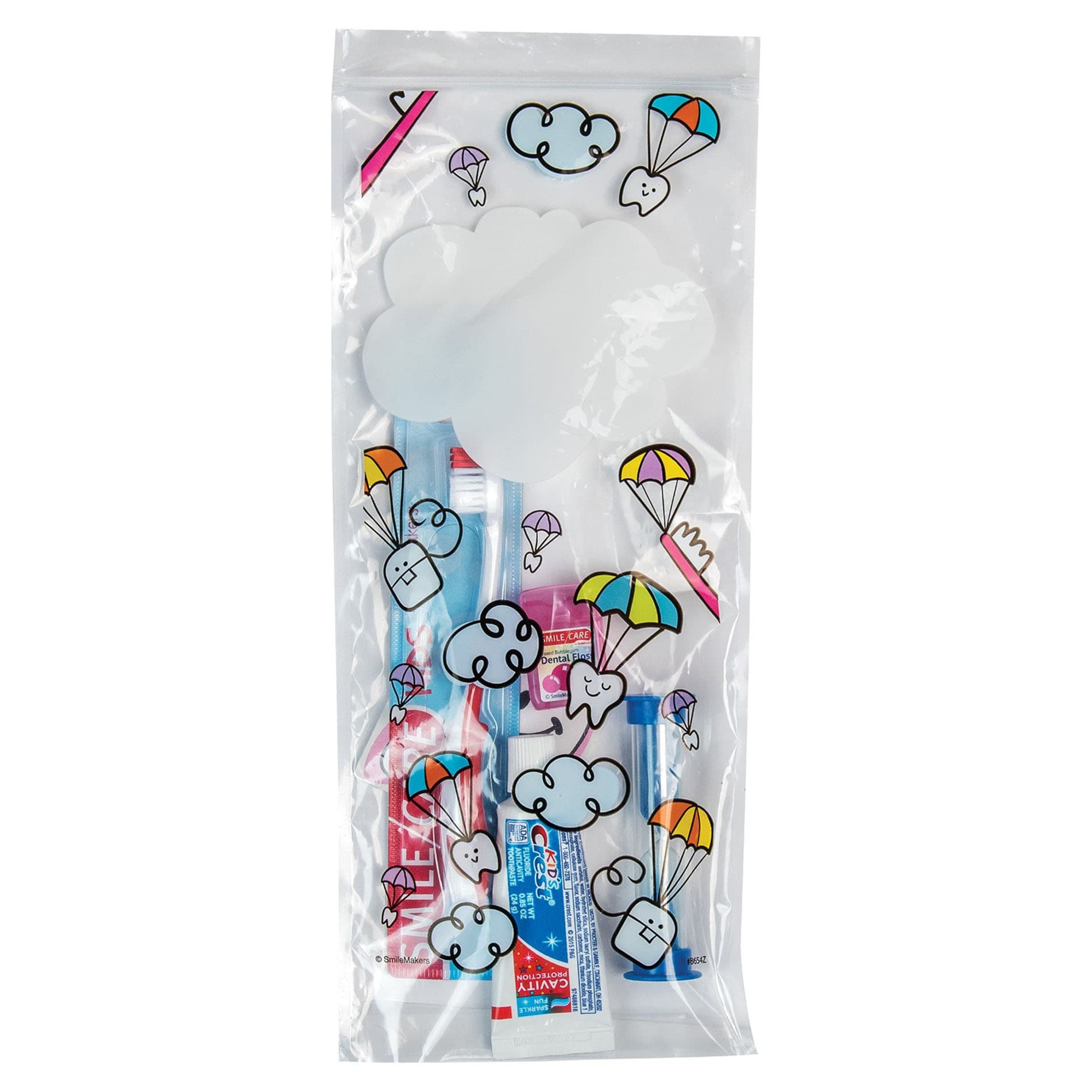 SmileCare Youth Dental Paratroopers Premium Zippered Bag Dental Kits - Box of 72 - Image 2