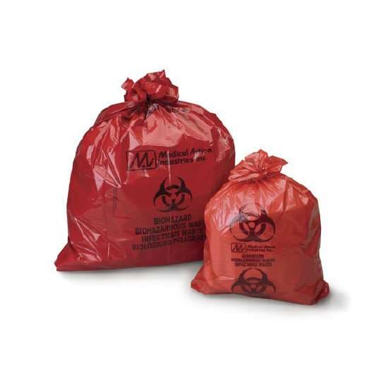 Medegen Biohazard Waste Bag Red Bag 44 Gal, 38 x 45 Inch, 1.5 mil, Flat Pack - Case of 200 - Image 1
