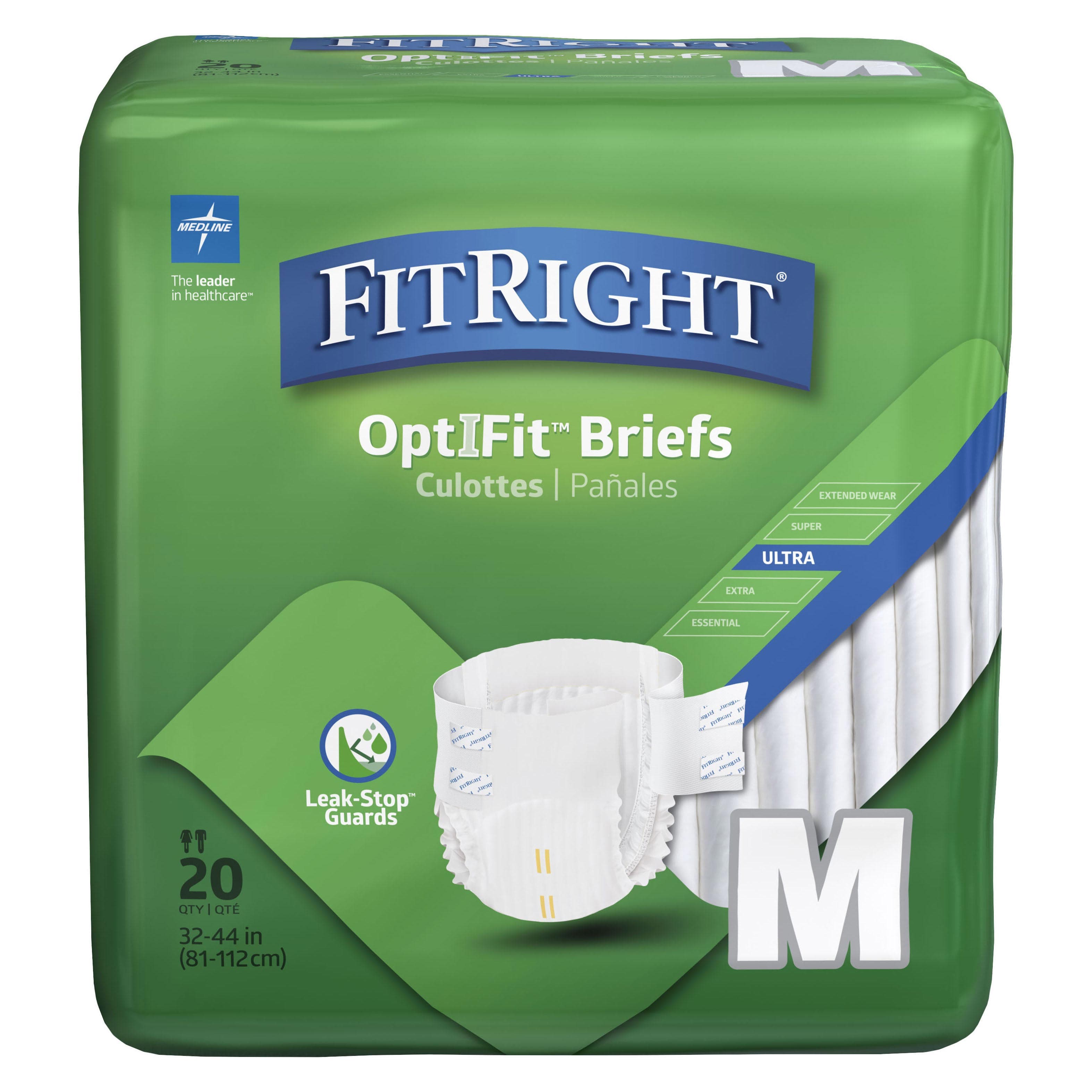 FitRight OptiFit Ultra Disposable Briefs, Medium - Package of 20 - Image 1