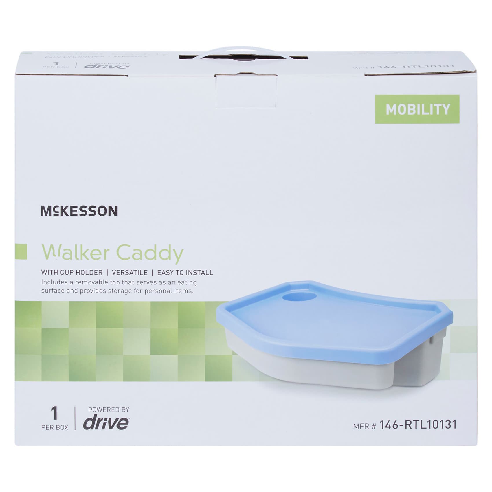 McKesson Caddy for Walker with Cup Holder, 15.5 x 5 x 12.5 Inch - Image 2