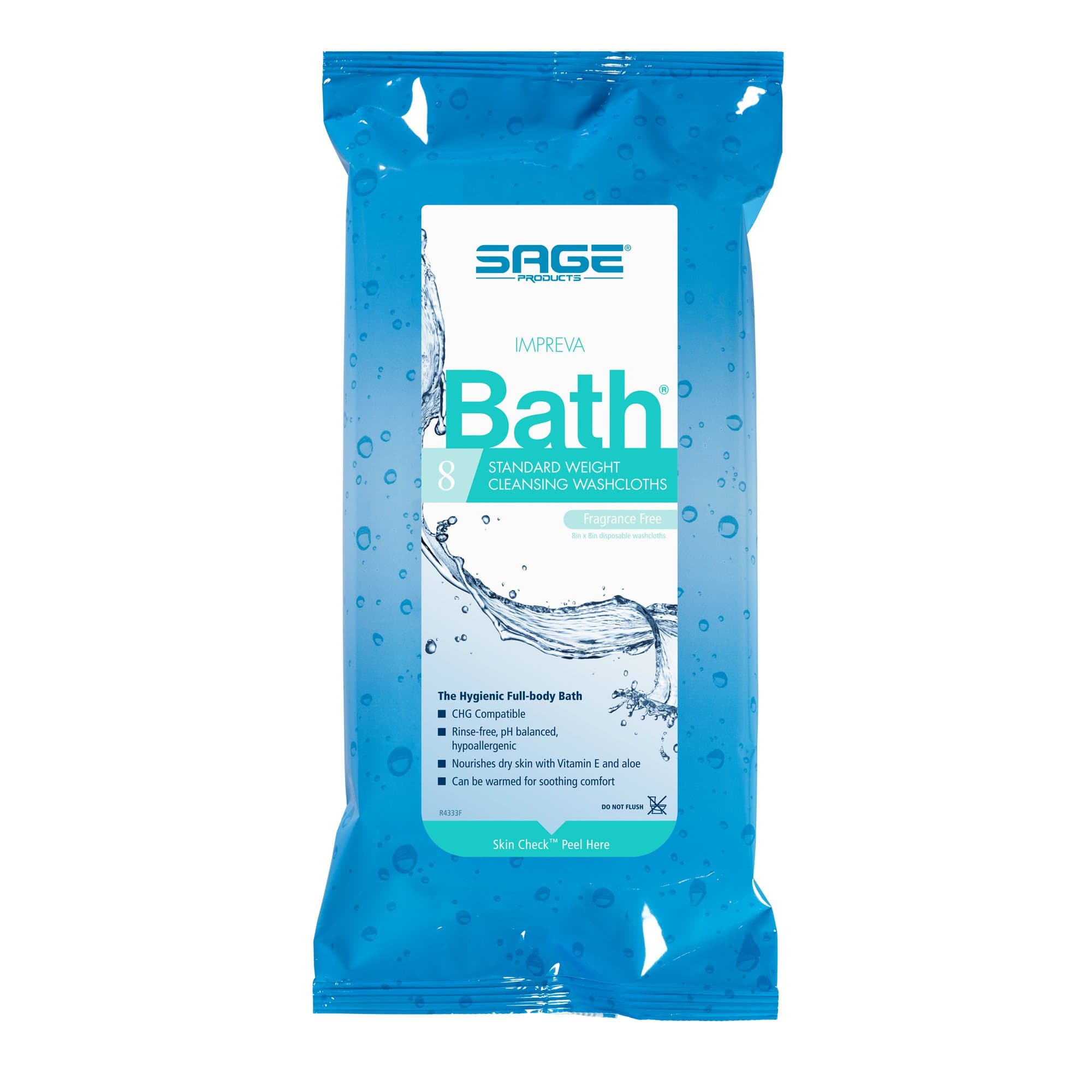 Impreva Bath Rinse-Free Bath Wipe, 8 x 8 Inch - Image 4