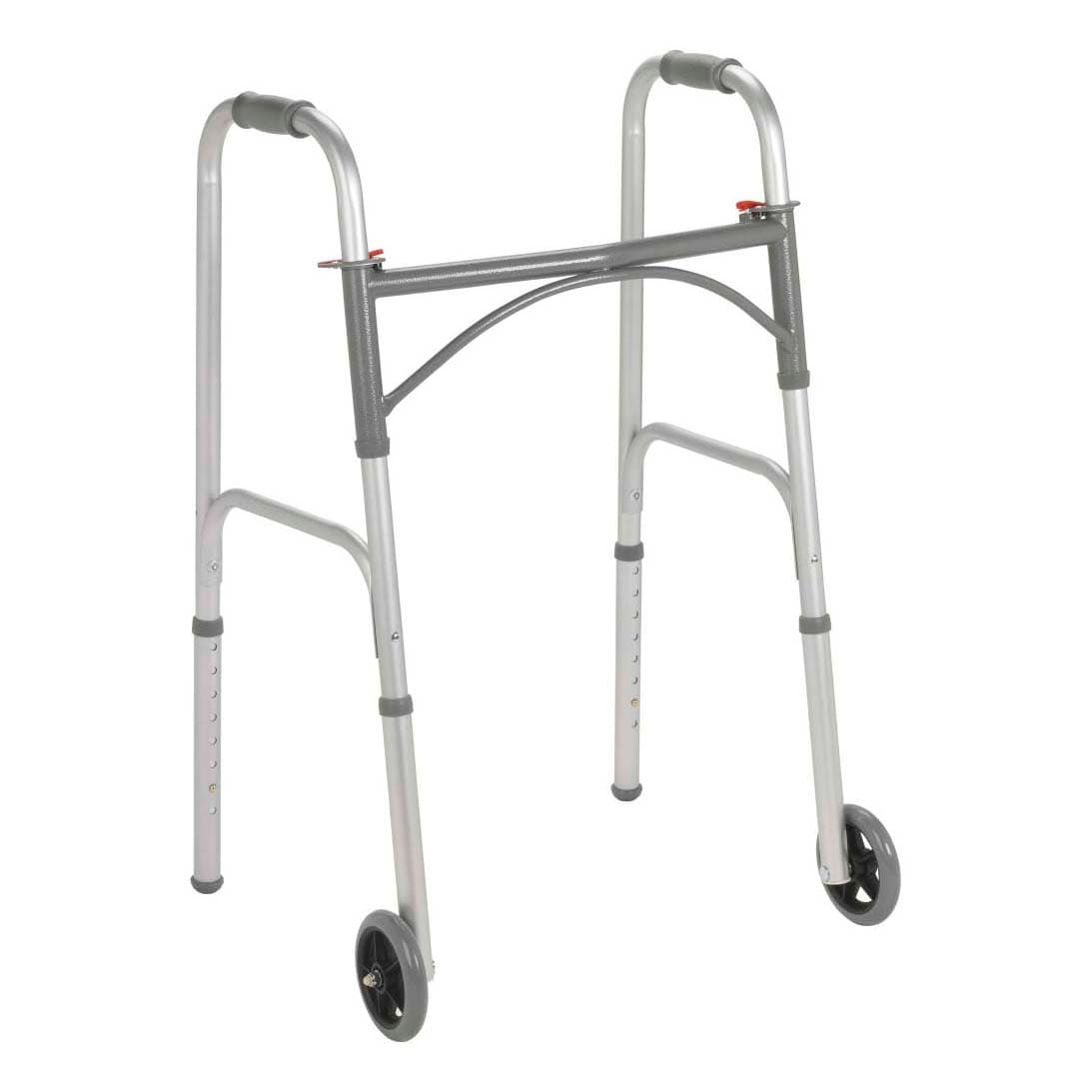 Drive Adult Folding Walker with 5" Wheels, Two-Button - Case of 4 - Image 1