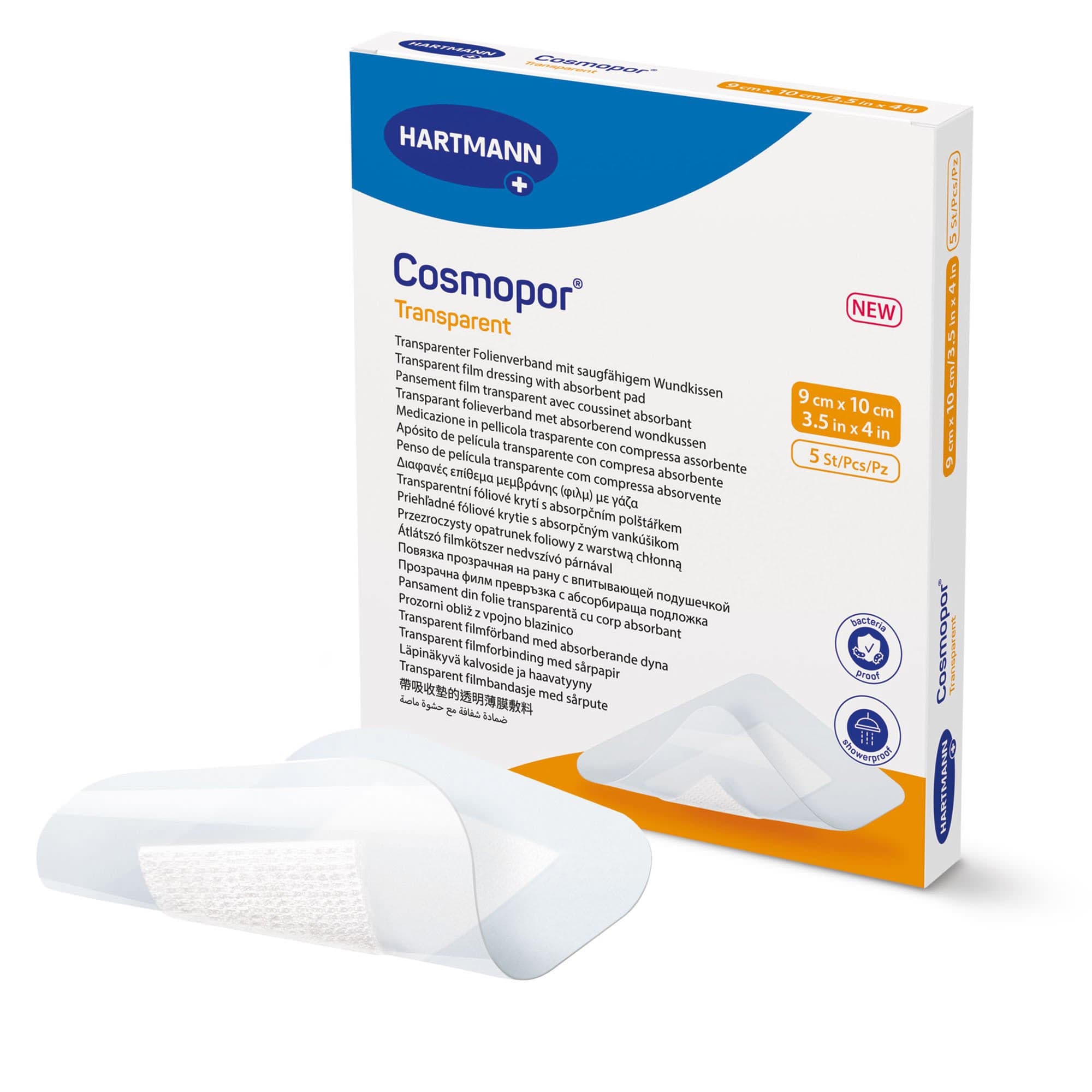 Cosmopor Transparent Film Dressing, 3.5 x 4 Inch - Box of 5 - Image 1