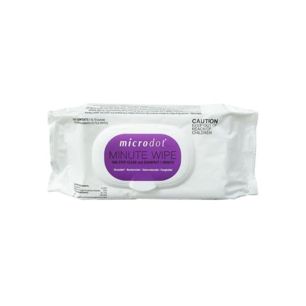 Medlance Minute Wipe Surface Disinfectant Cleaner Soft Pack Wipe NonSterile, 6 x 6-3/4 Inch - Case of 1440 - Image 1