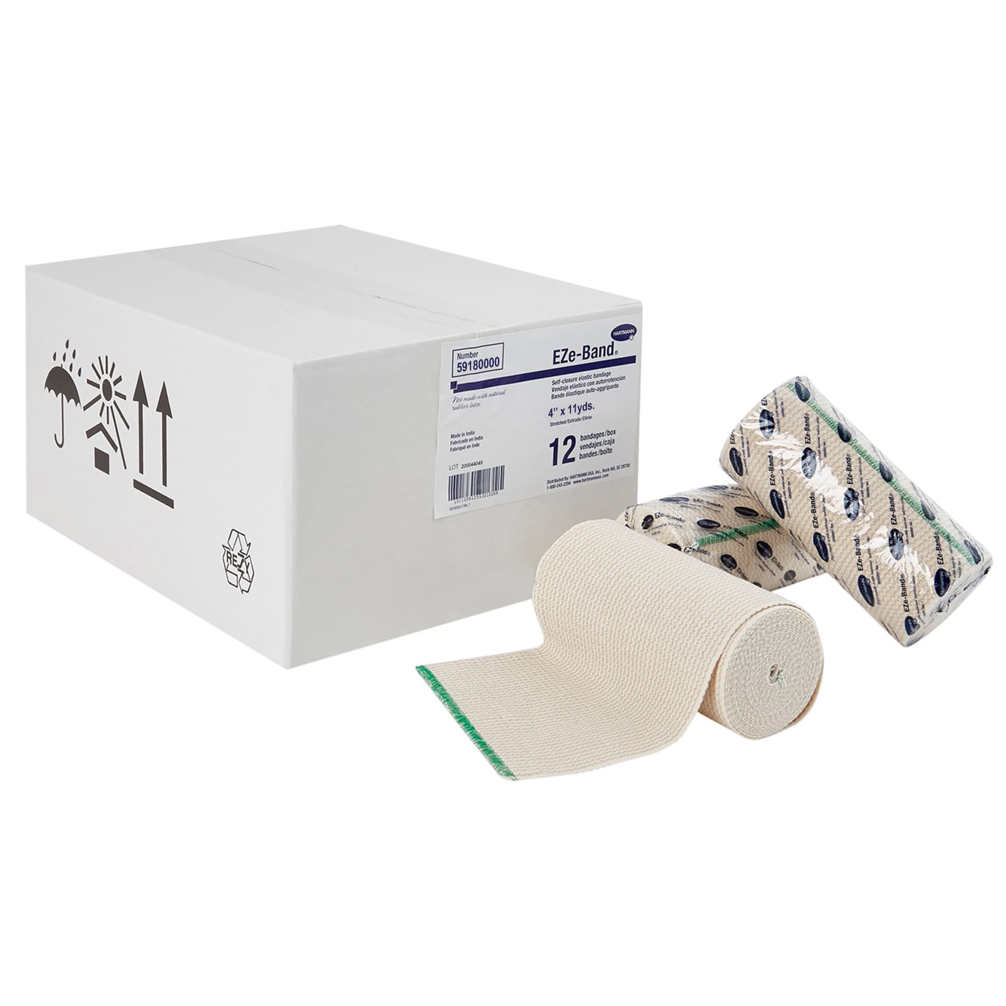 Eze-LF Band Elastic Bandage, 4 Inch x 11 Yard, Compression, Tan - Package of 12 - Image 1