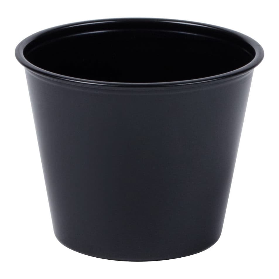 Solo Souffle Black Plastic Disposable Cup - Image 4