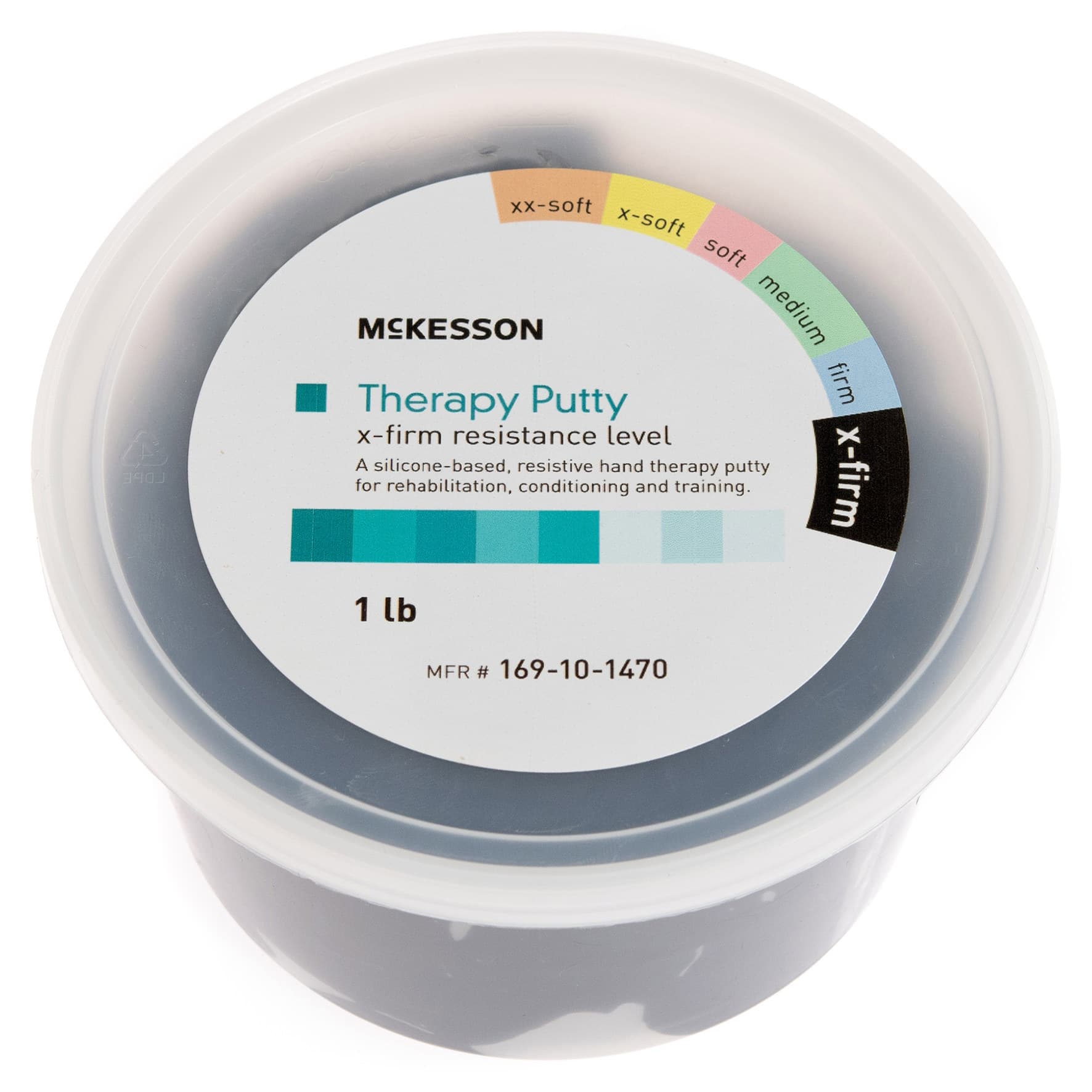 McKesson Black Therapy Putty, Extra Firm, 1 lbs. - Image 1