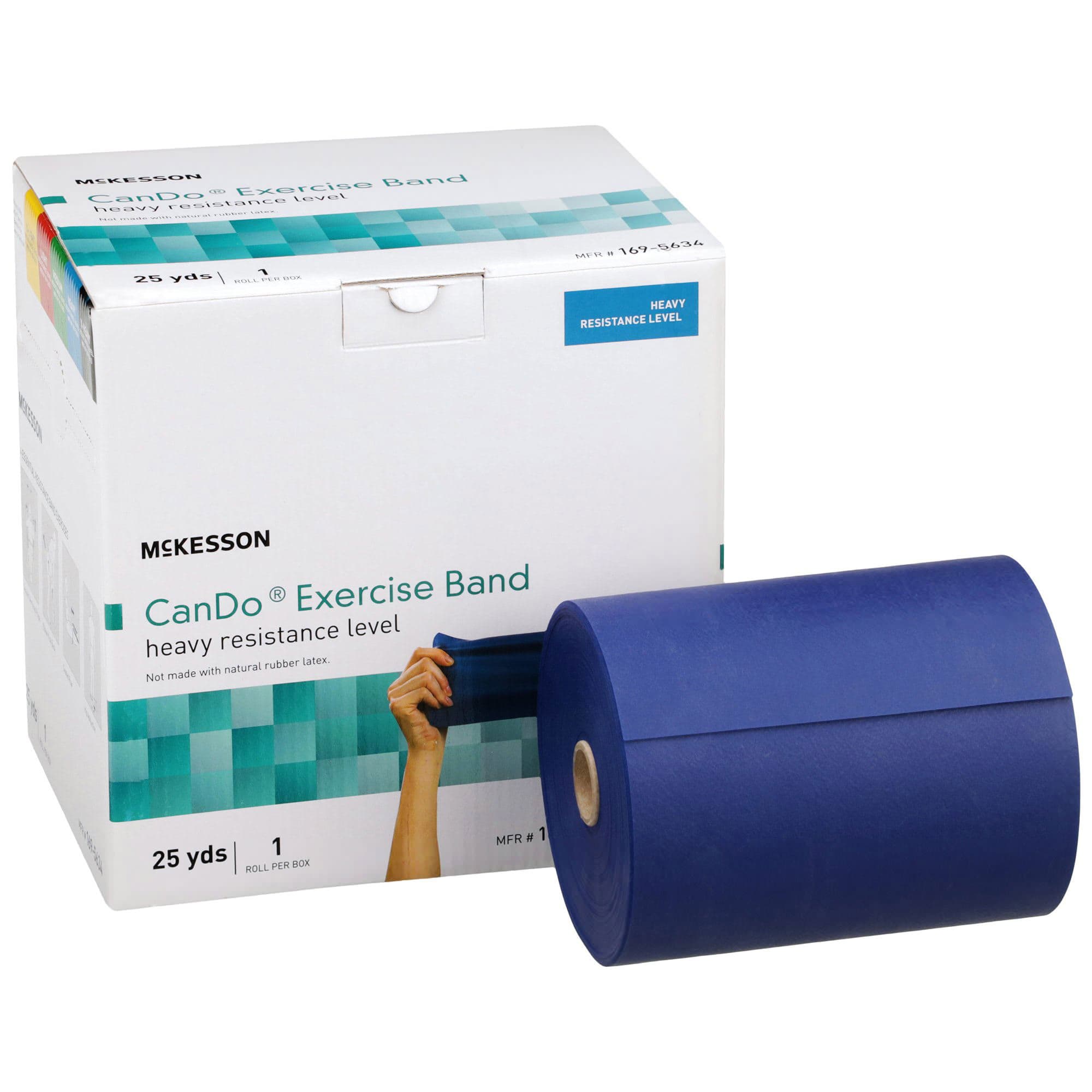 McKesson CanDo Blue Heavy Resistance Exercise Band, 5 Inch X 25 Yard - Image 1