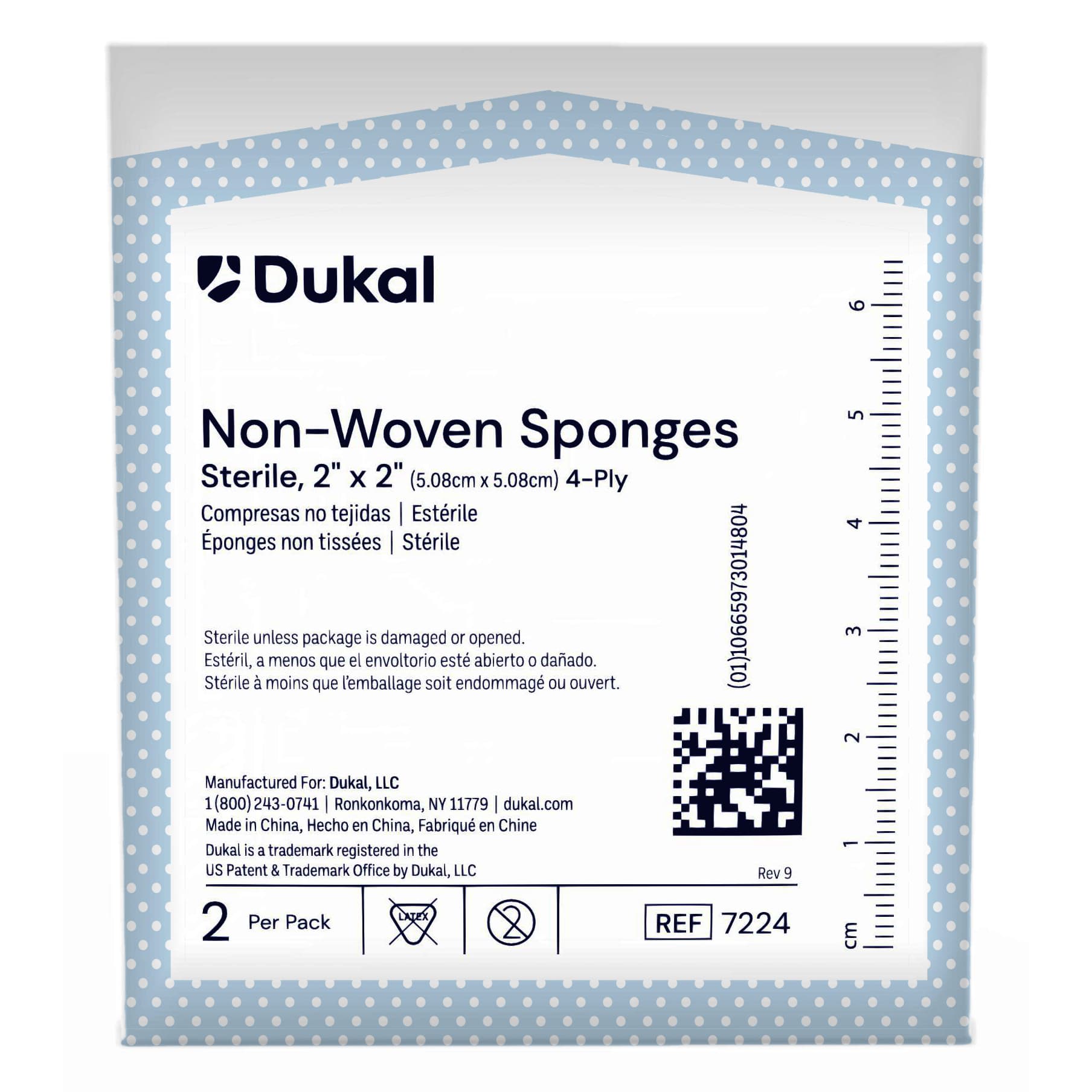 Dukal Clinisorb 4-Ply Square Nonwoven Sponge, 2 x 2 Inch, Sterile - Image 1