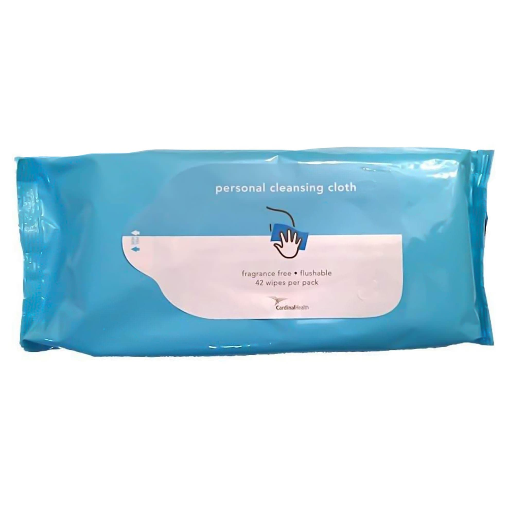 Cardinal Health Personal Cleansing Cloths, Fragrance Free - Pack of 42 Wipes - Image 1