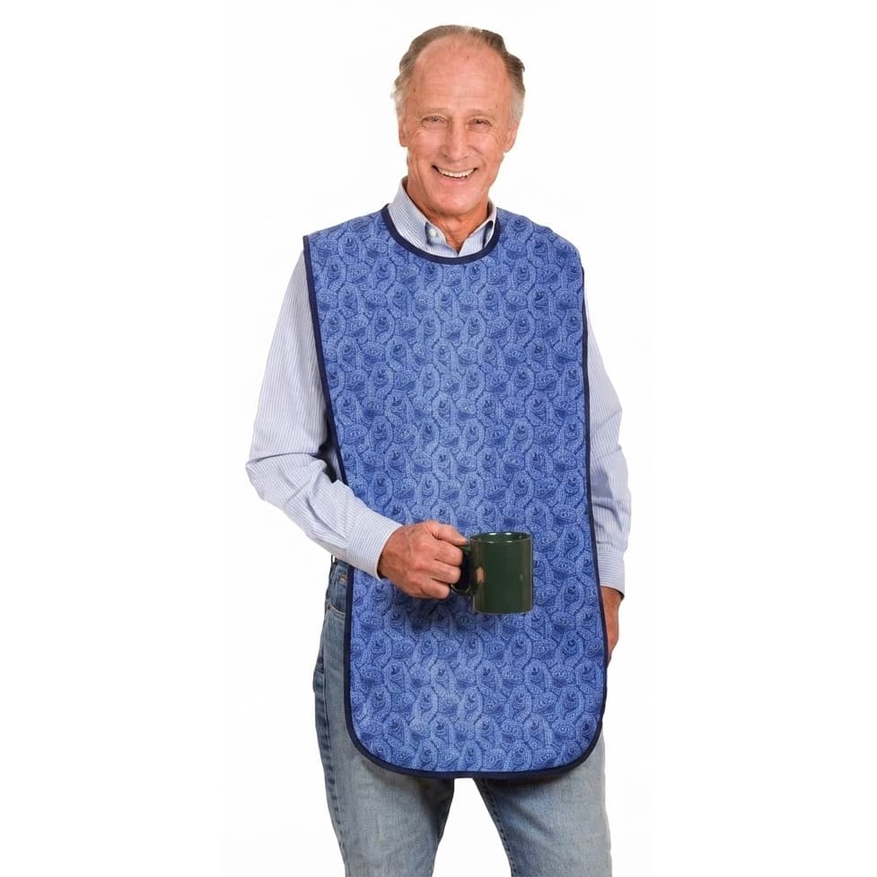 Fiberlinks Mealtime Waterproof Protector, Blue Paisley, 18" x 36" - Each - Image 1