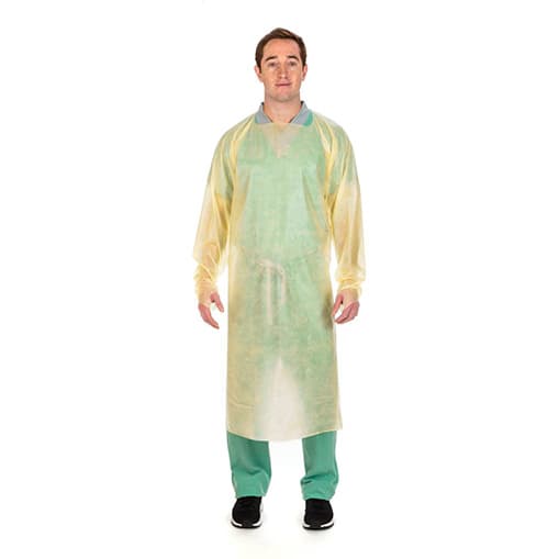 Cardinal Health Poly-Coated Protective Gown Open-Back, Over-the-Head - Image 1