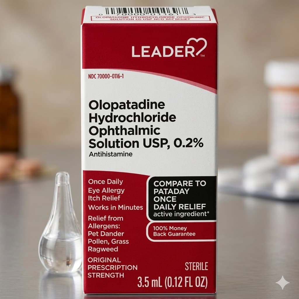 Leader Once Olopatadine HCl Ophthalmic Solution, 0.2% Drops, 3.5 ml - Each