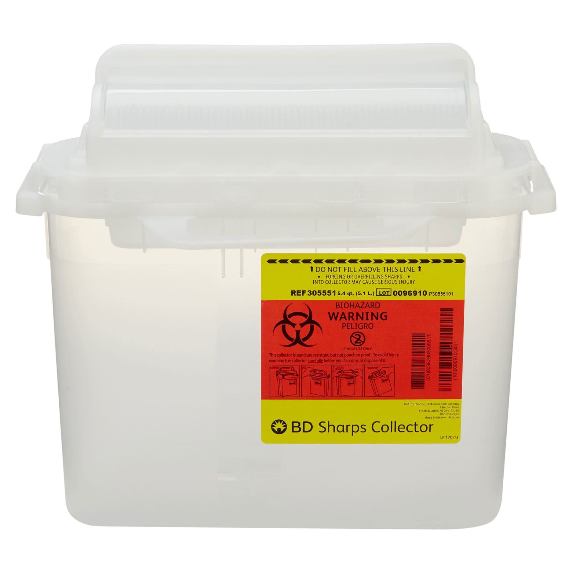 BD Counterbalanced Door Patient Room Collector, 5.4 Quart - Image 1