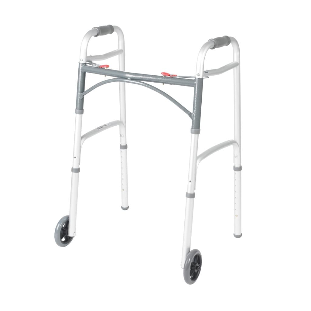 Drive Deluxe Junior Folding Walker with 5" Wheels, Two Button - Each - Image 1