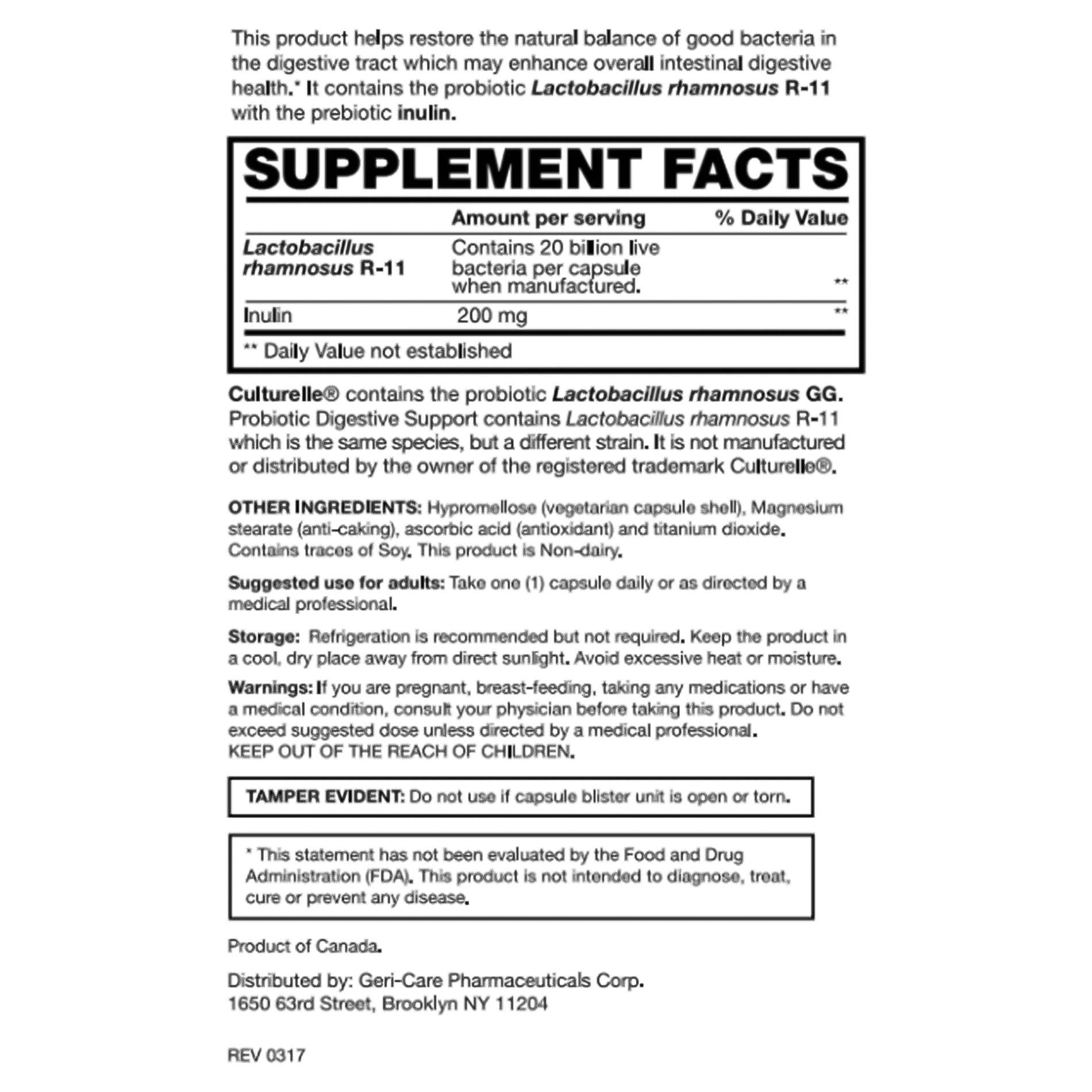 Geri-Care Extra Strength Probiotic Supplement, Lactobacillus Rhamnosus - Image 2