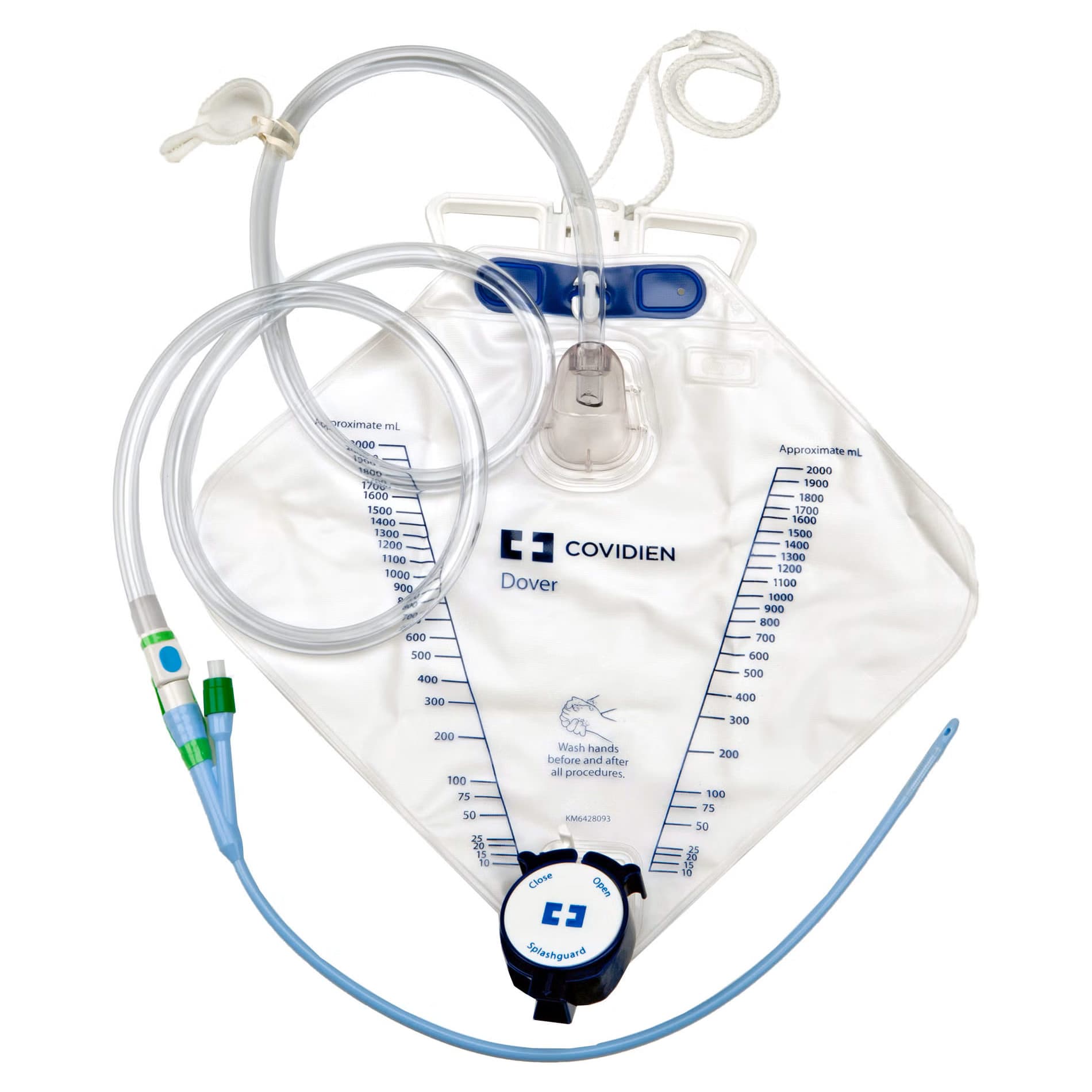 Cardinal Health Silicone Foley Catheterization Tray with Drain Bag, 16Fr - Case of 10 - Image 1