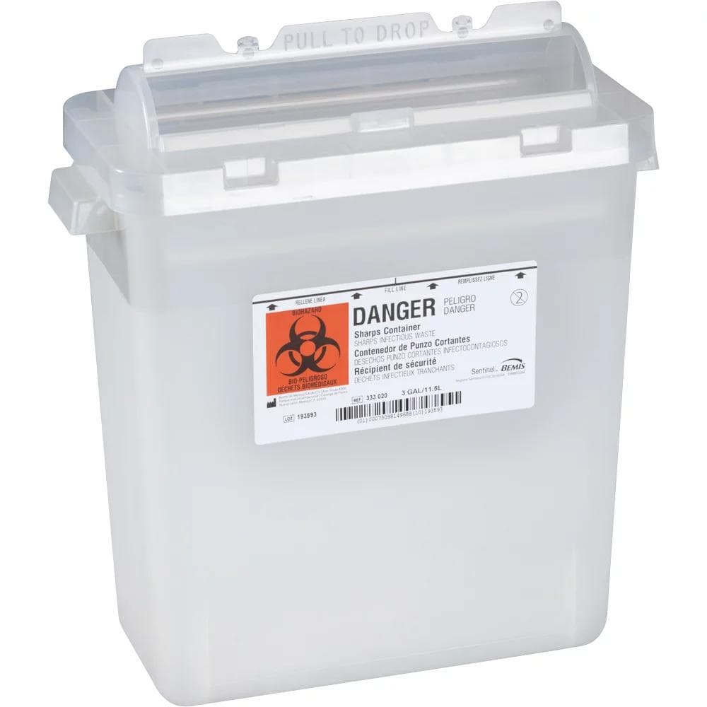 Bemis Sentinel Sharps Container, Horizontal Entry