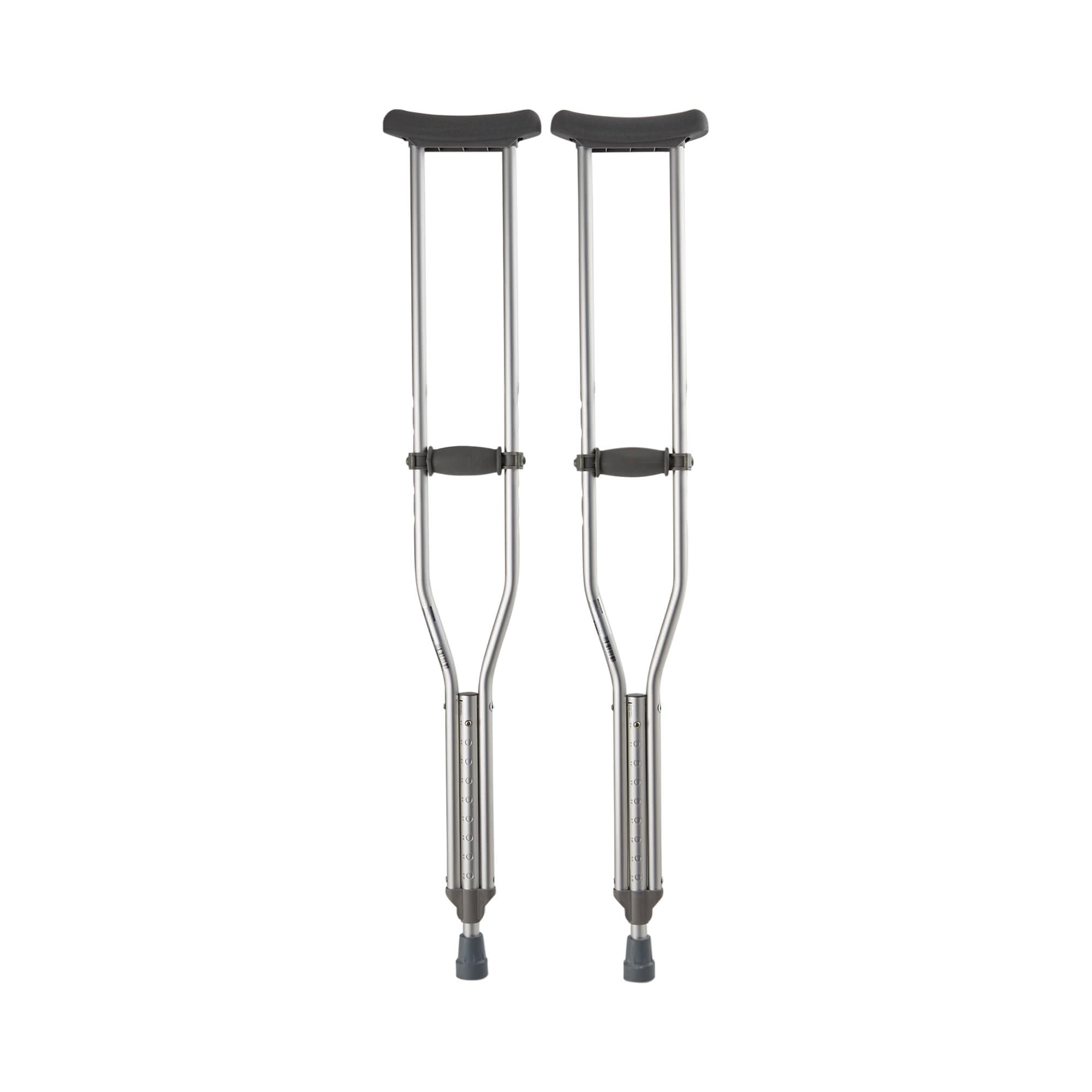 McKesson Push Button Aluminum Crutches with Euro-Style Clip, Adult - Pair of 2 - Image 1