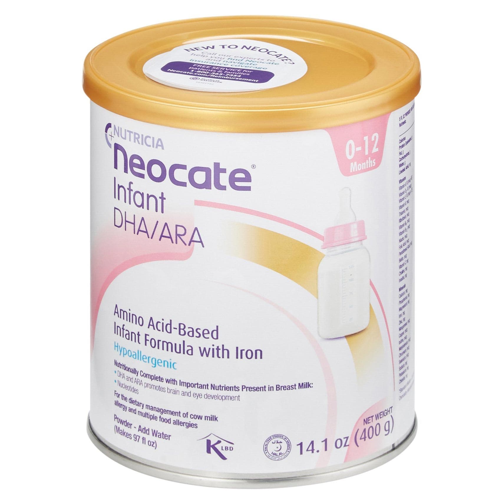 Neocate DHA and ARA Amino Acid Based Infant Formula with Iron, 14.1 oz - Case of 4 - Image 1