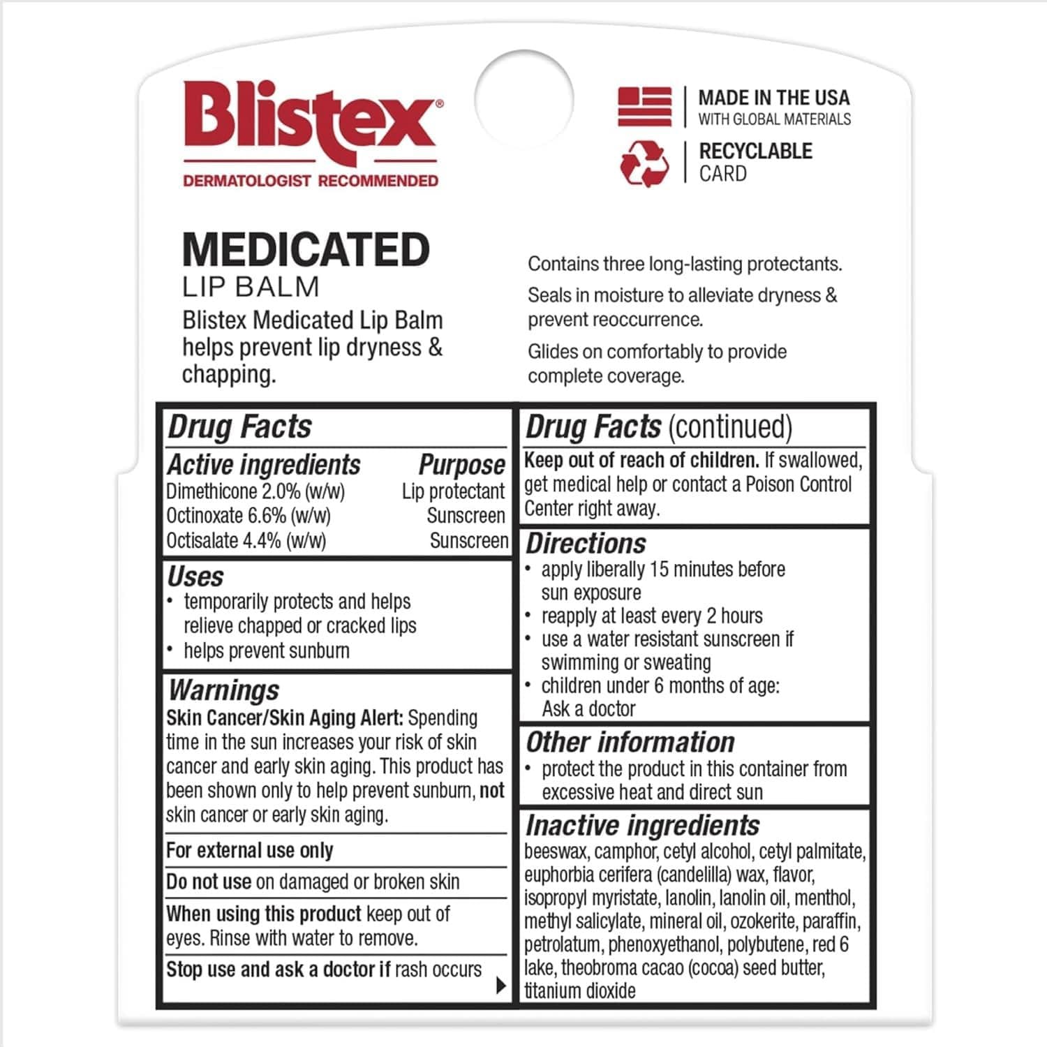 Blistex Medicated Lip Balm, SPF 15 - Pack of 3 - Image 3