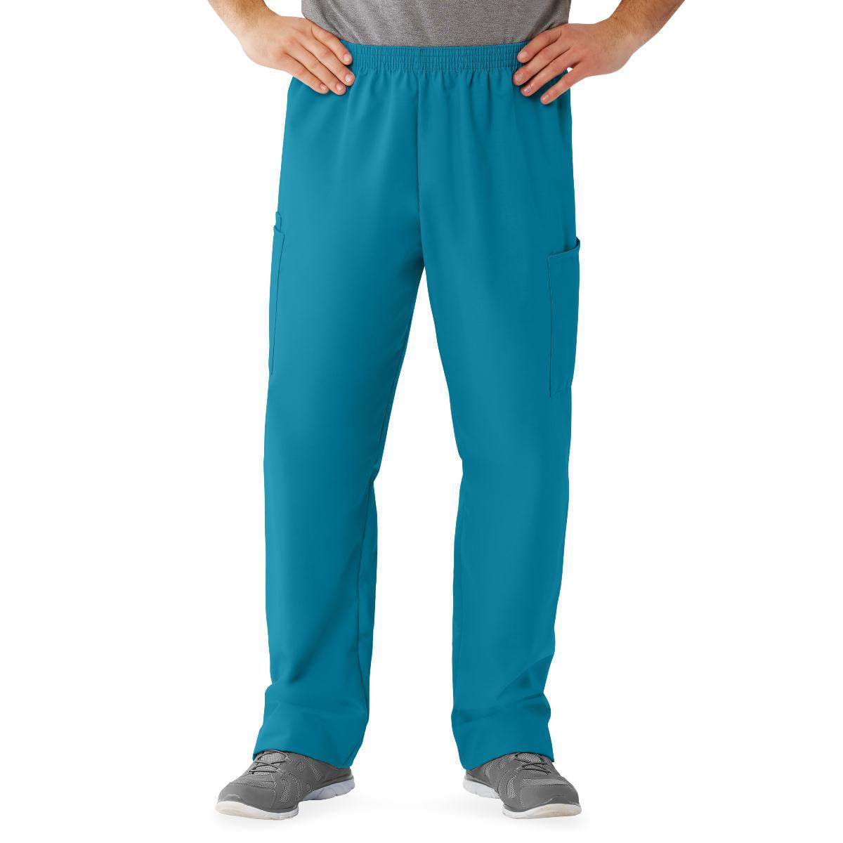 AngelStat Unisex Elastic Waist Cargo Scrub Pants, Peacock, 5XLarge - Image 1