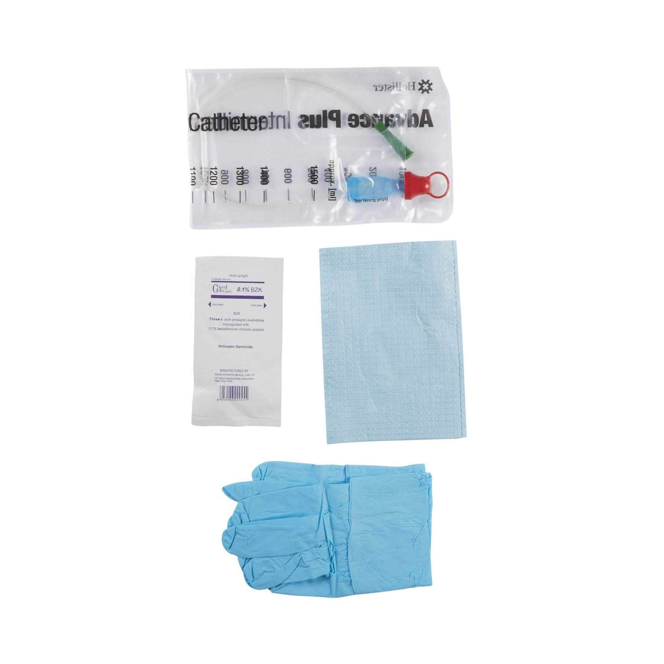 Advance Plus Intermittent Catheter Kit, 14 Fr, 16", Coude Tip - Box of 100 - Image 1