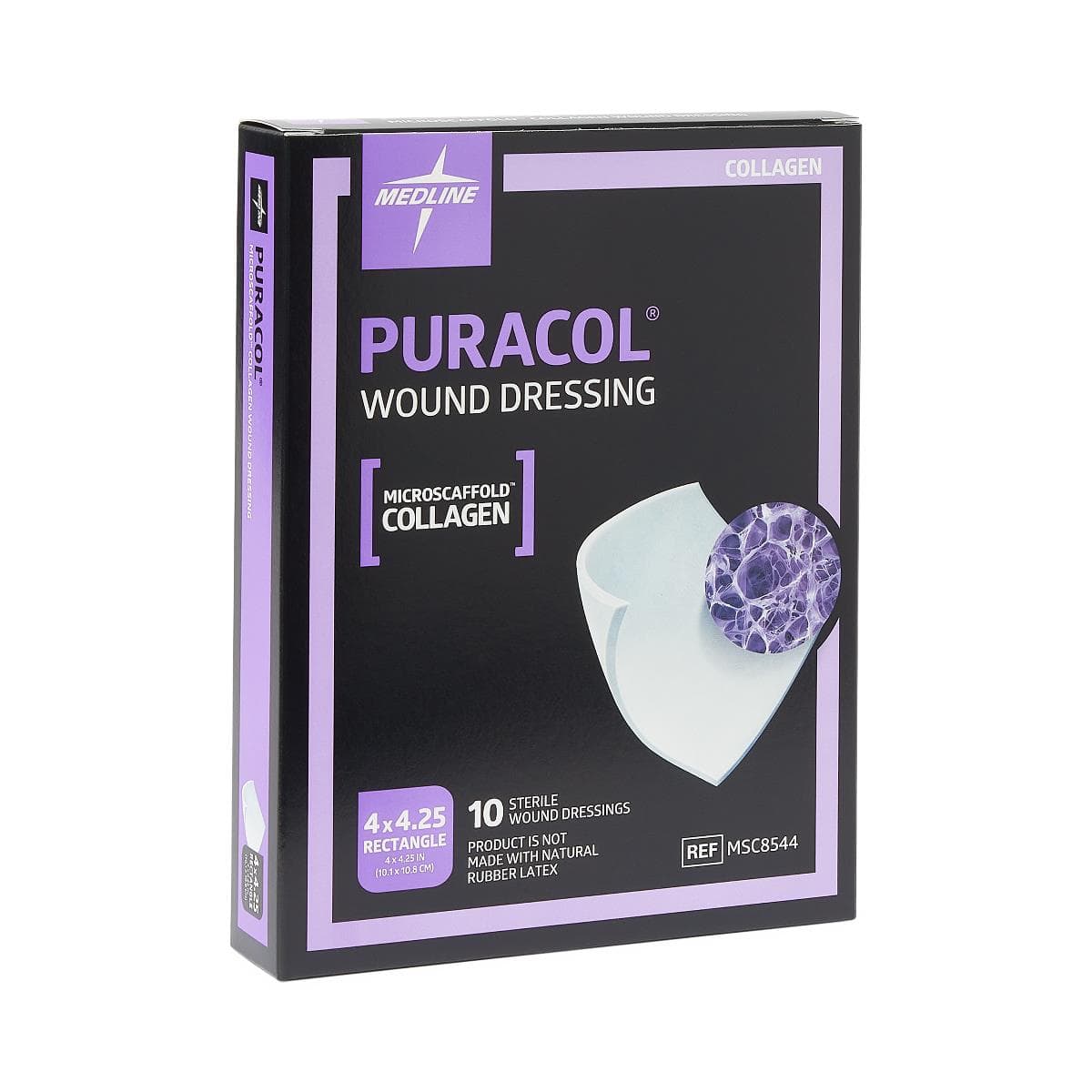Puracol Collagen Wound Dressing, Sterile, 4 x 4.25 - Box of 10 - Image 1