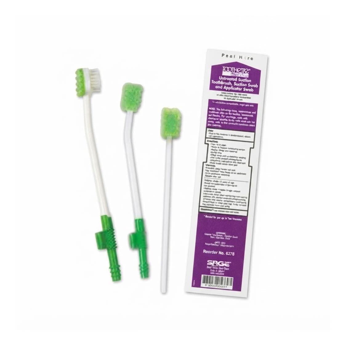 Sage Untreated Suction Toothbrush with Suction Swab and Applicator Swab - Each