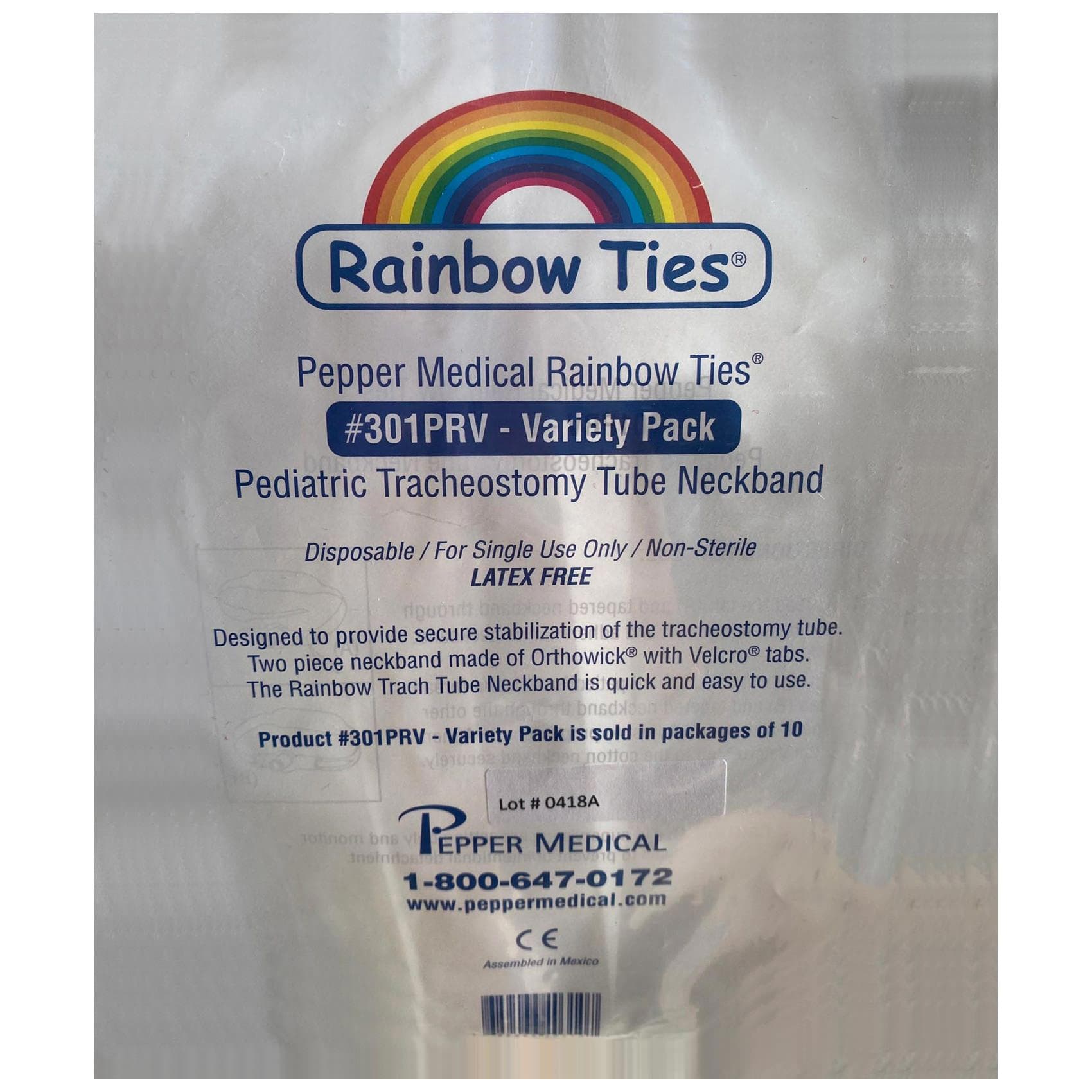 Rainbow Ties Pediatric Tracheostomy Tube Neckband - Image 2