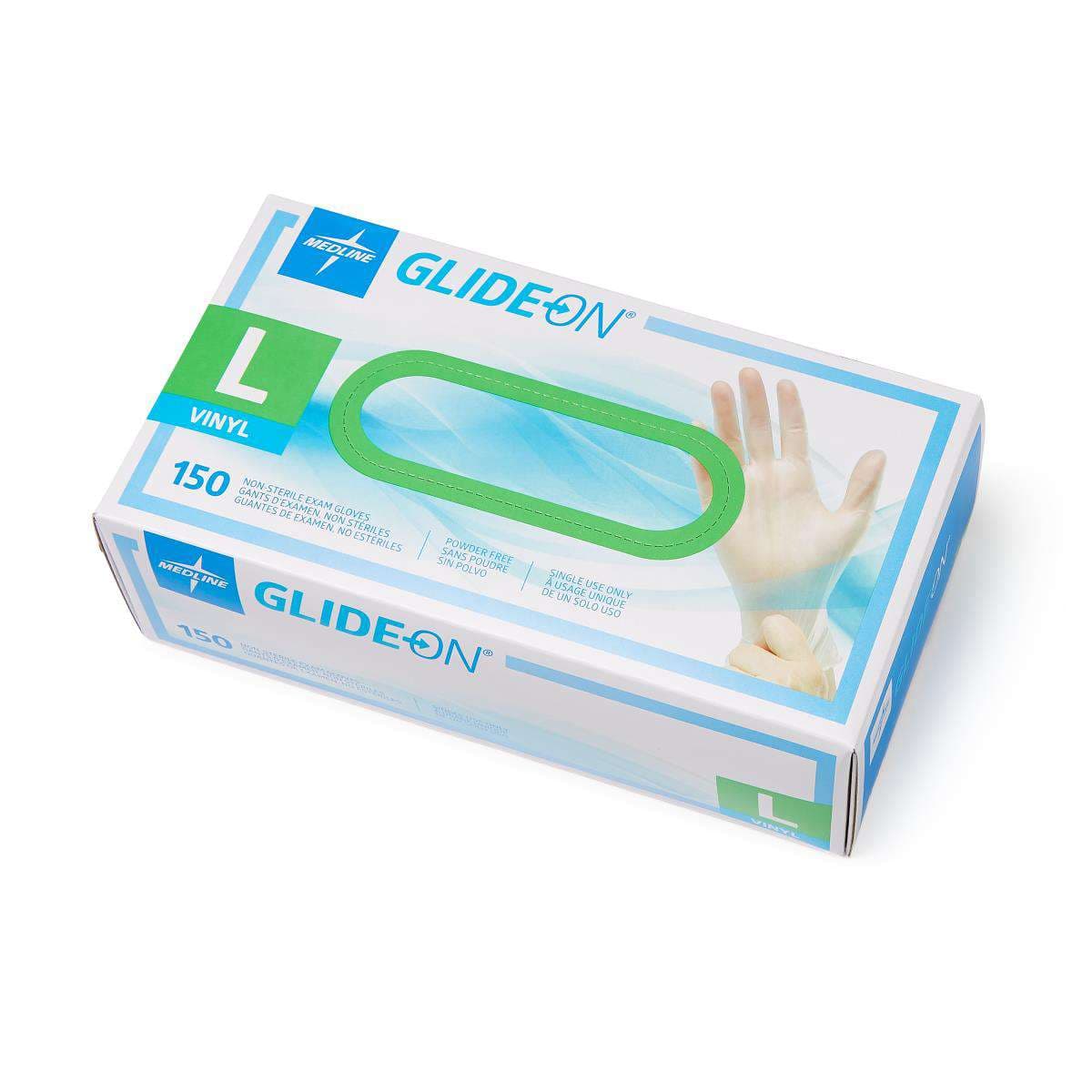 Glide-on Powder-free Vinyl Exam Gloves, Large - Case of 1500 - Image 1