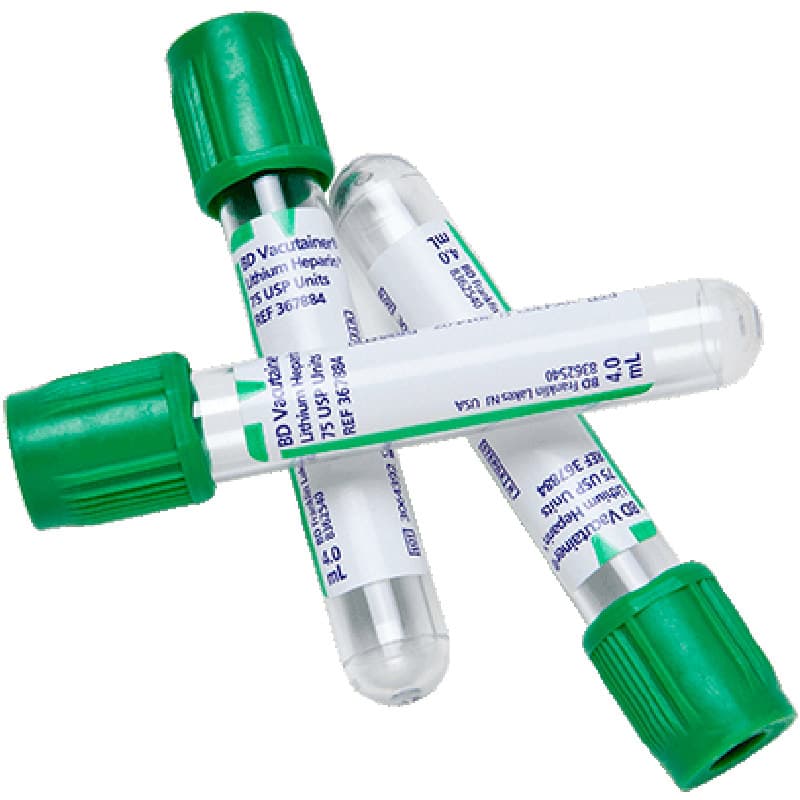 BD Vacutainer Lithium Heparin Tubes, 13 x 75 mm, 4 mL - Case of 1000 - Image 1