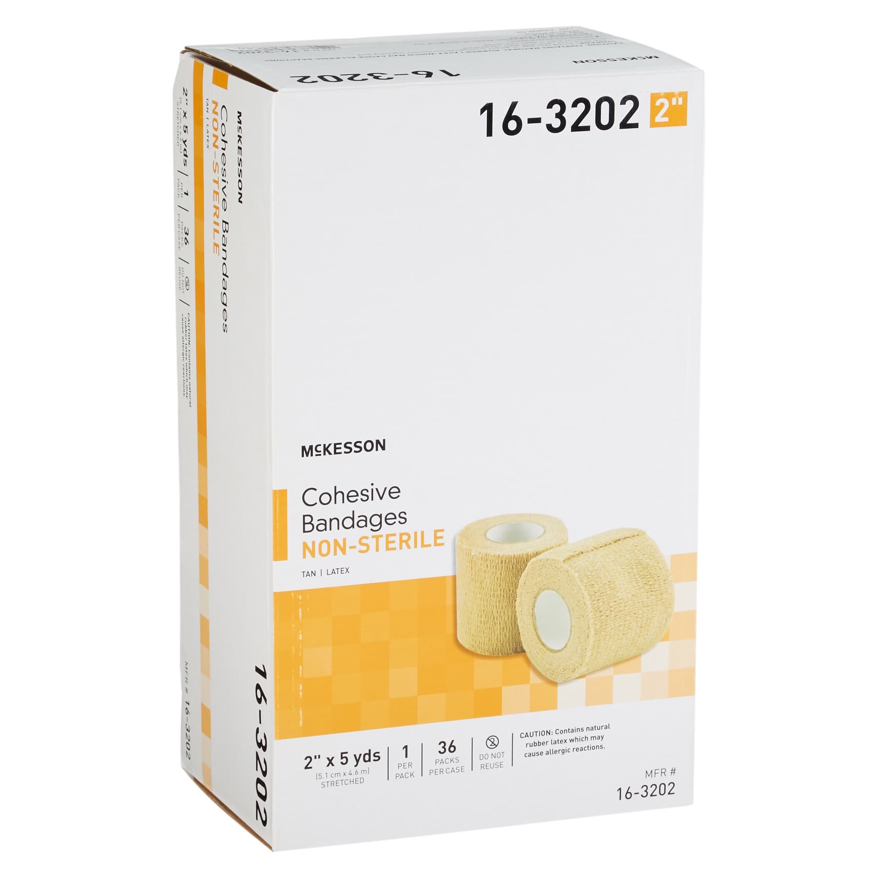 McKesson Elastic Cohesive Compression Bandage, 2 Inch x 5 Yard, Tan - Case of 36 - Image 1